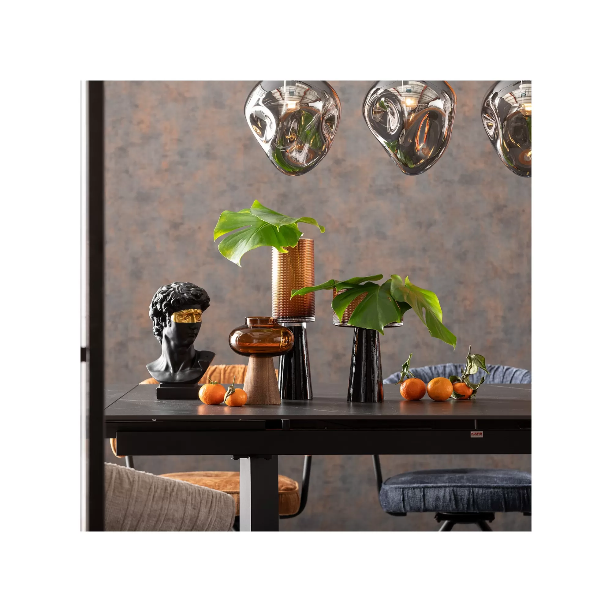 KARE Design Déco Buste Homme Noir Profil Masque Doré ^ Déco