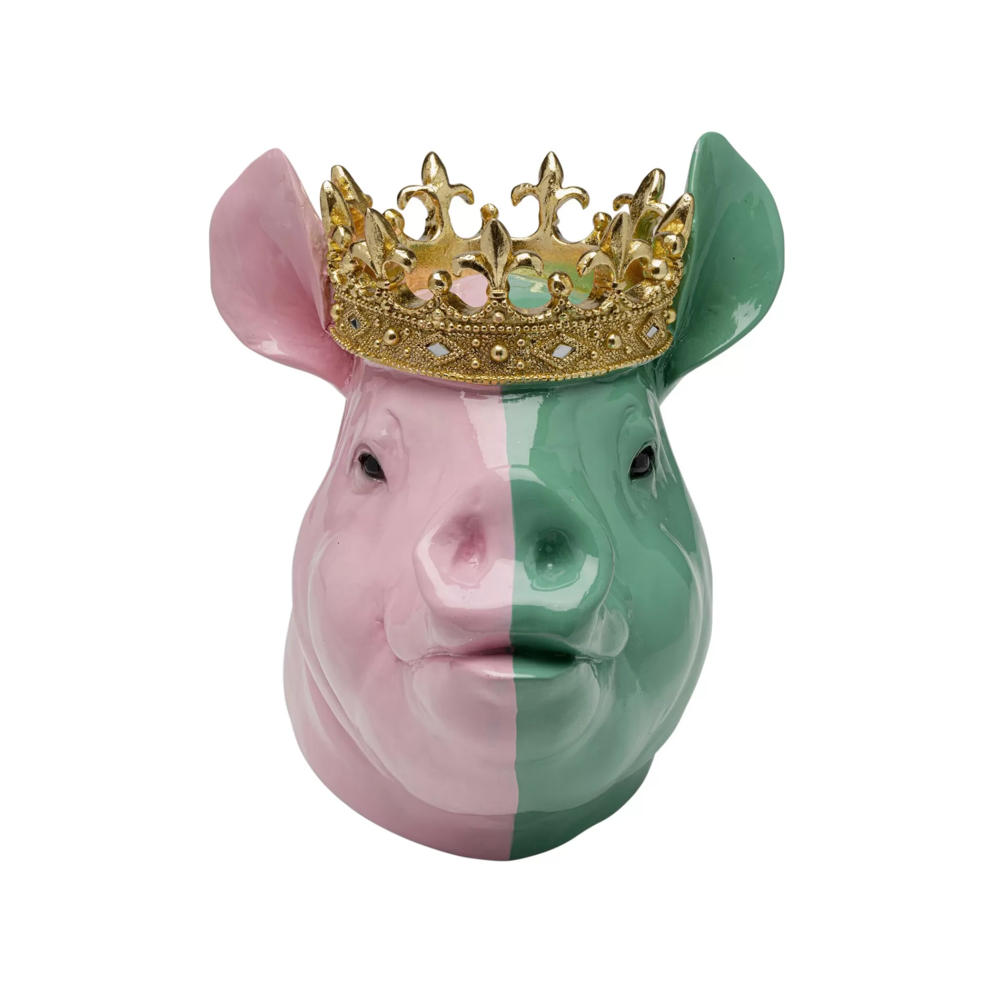 KARE Design Déco Cochon Roi Rose Et Vert ^ Déco