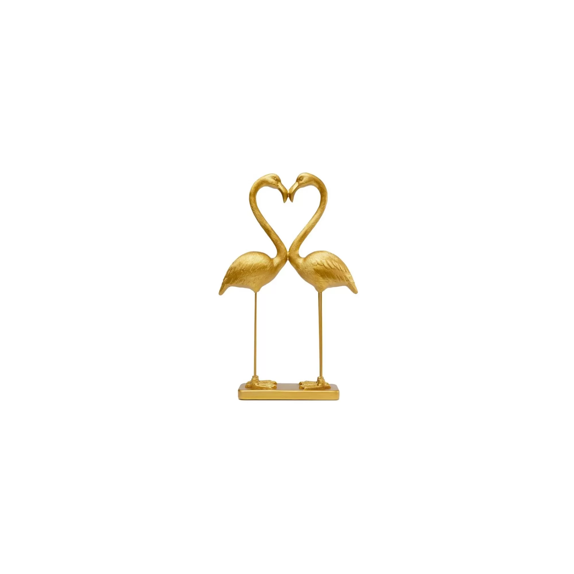 KARE Design Déco Couple Cœur Flamants Dorés 39cm ^ Déco