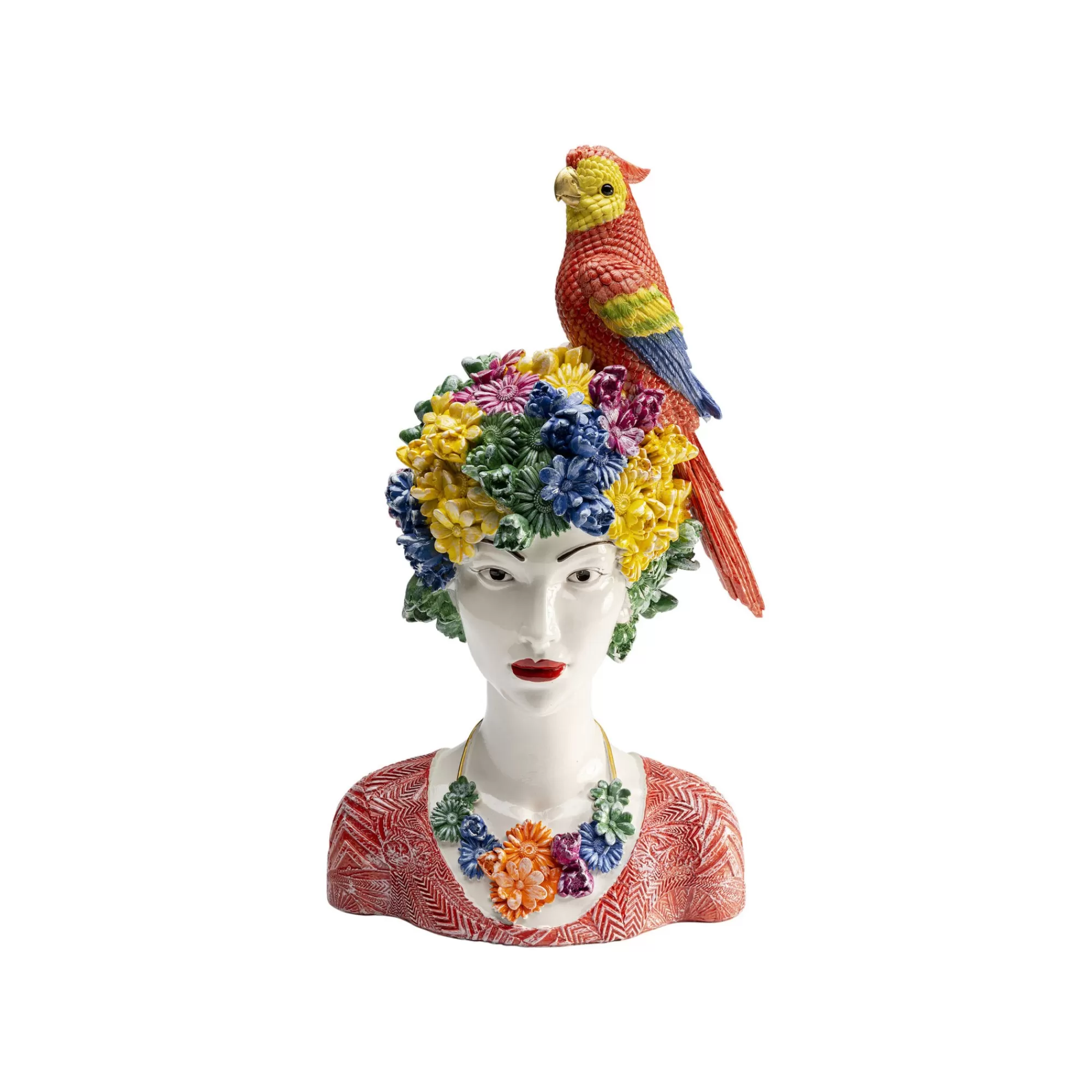 KARE Design Déco Femme Fleurs Perroquet 28cm ^ Déco