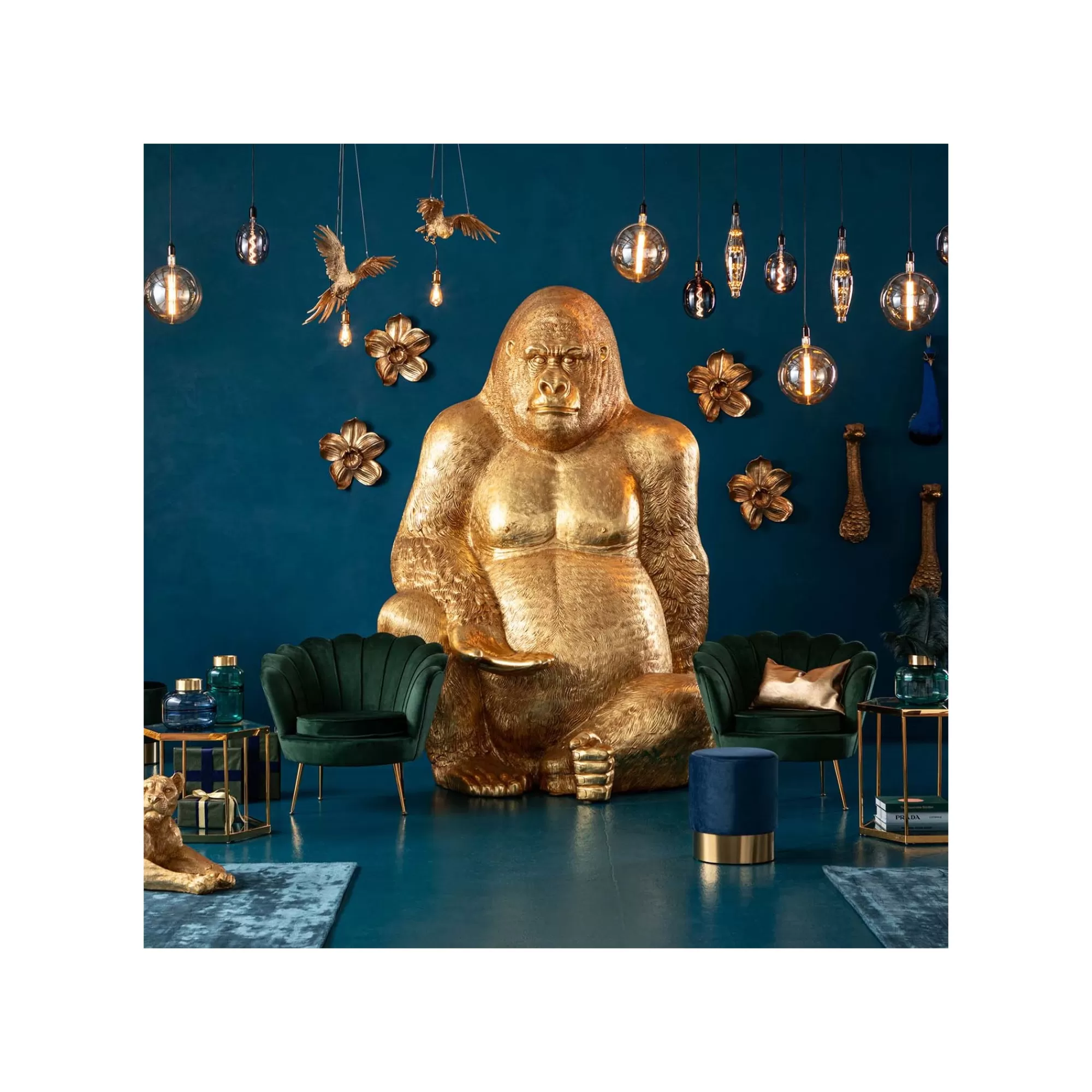 KARE Design Déco Gorille XXL 249cm Doré ^ Déco