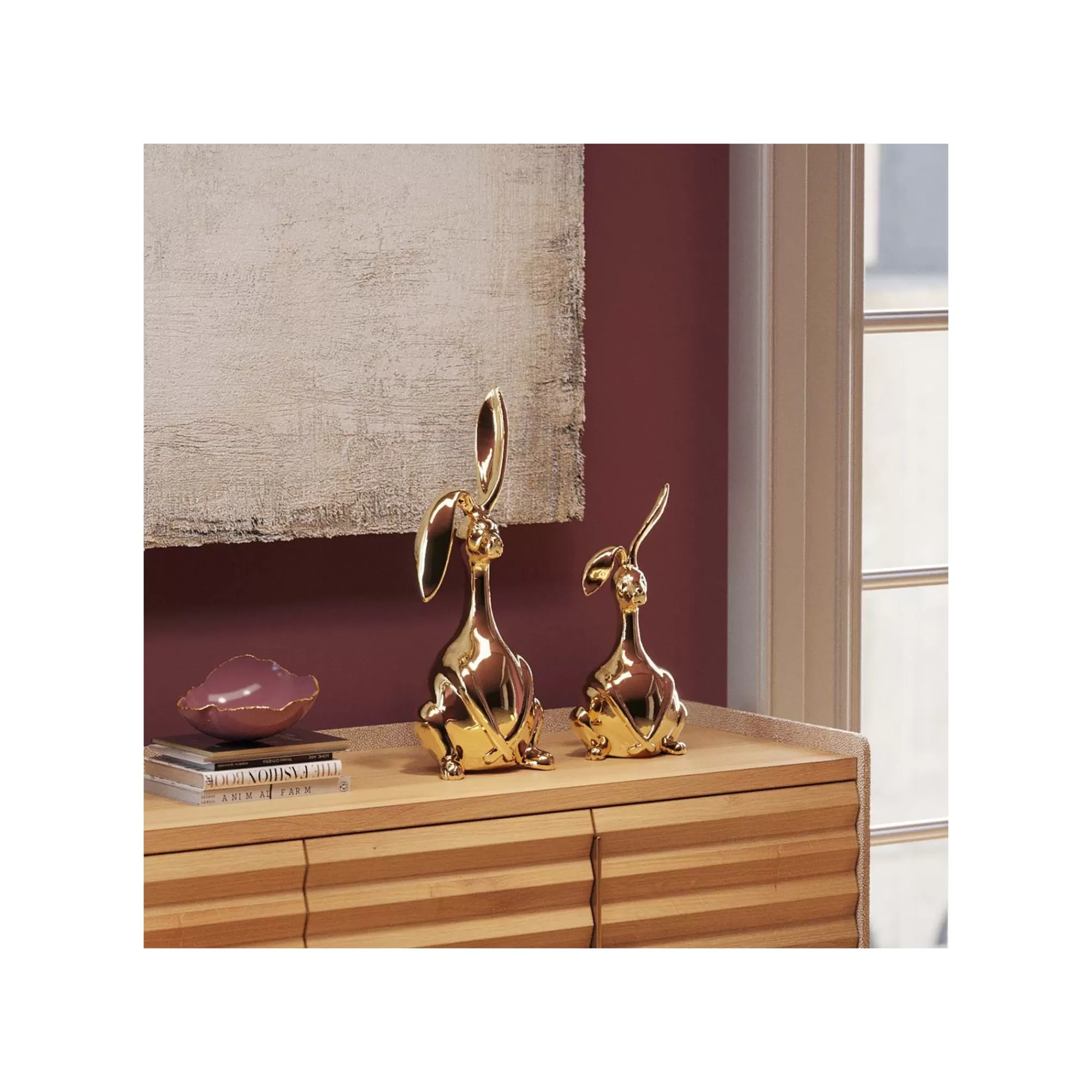 KARE Design Déco Lapin Doré 37cm ^ Déco