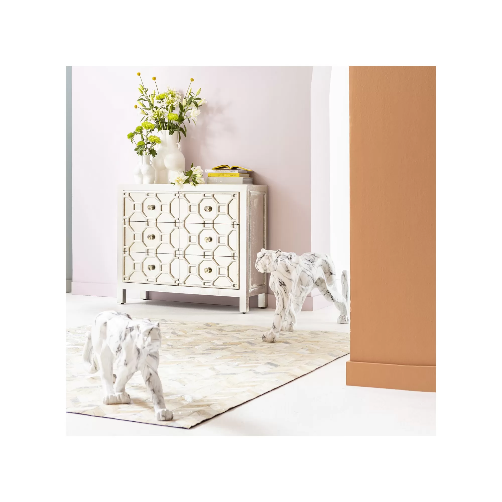 KARE Design Déco Léopard Effet Marbre XL 129cm ^ Déco