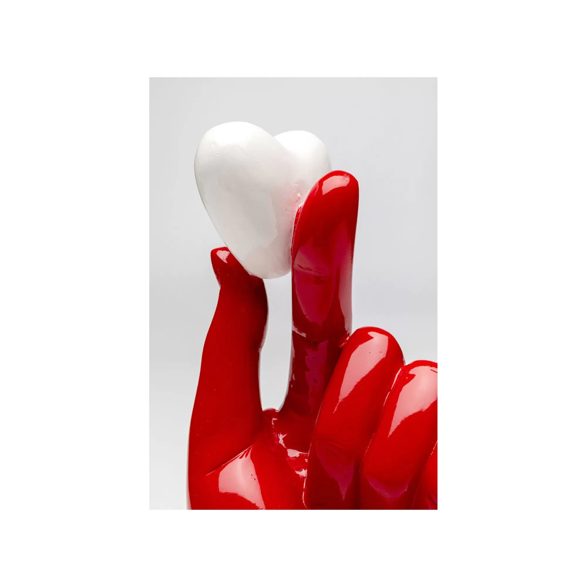 KARE Design Déco Main Rouge Cœur Blanc ^ Déco