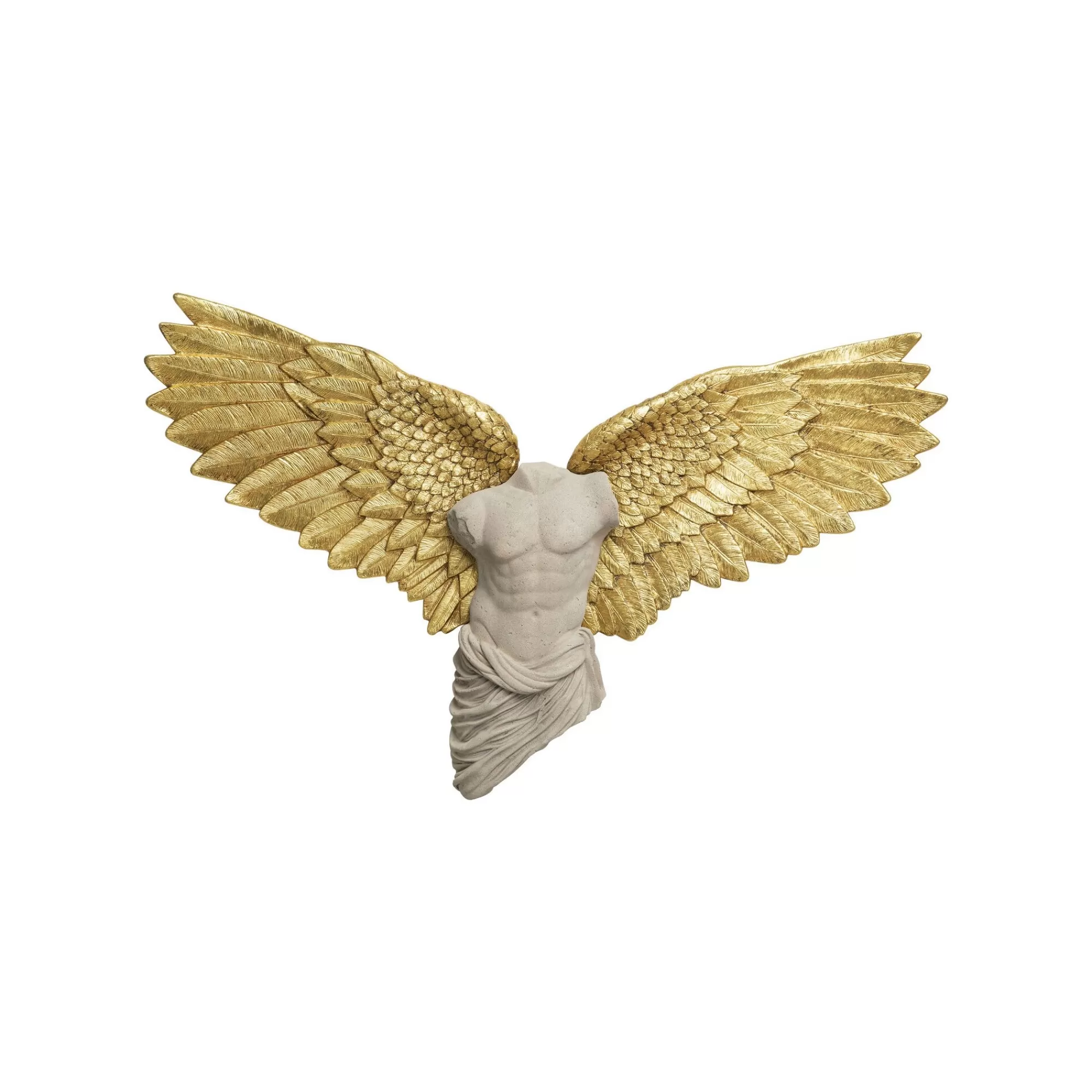 KARE Design Déco Murale Buste Homme Ailes Dorées 124x71cm ^ Déco Murale