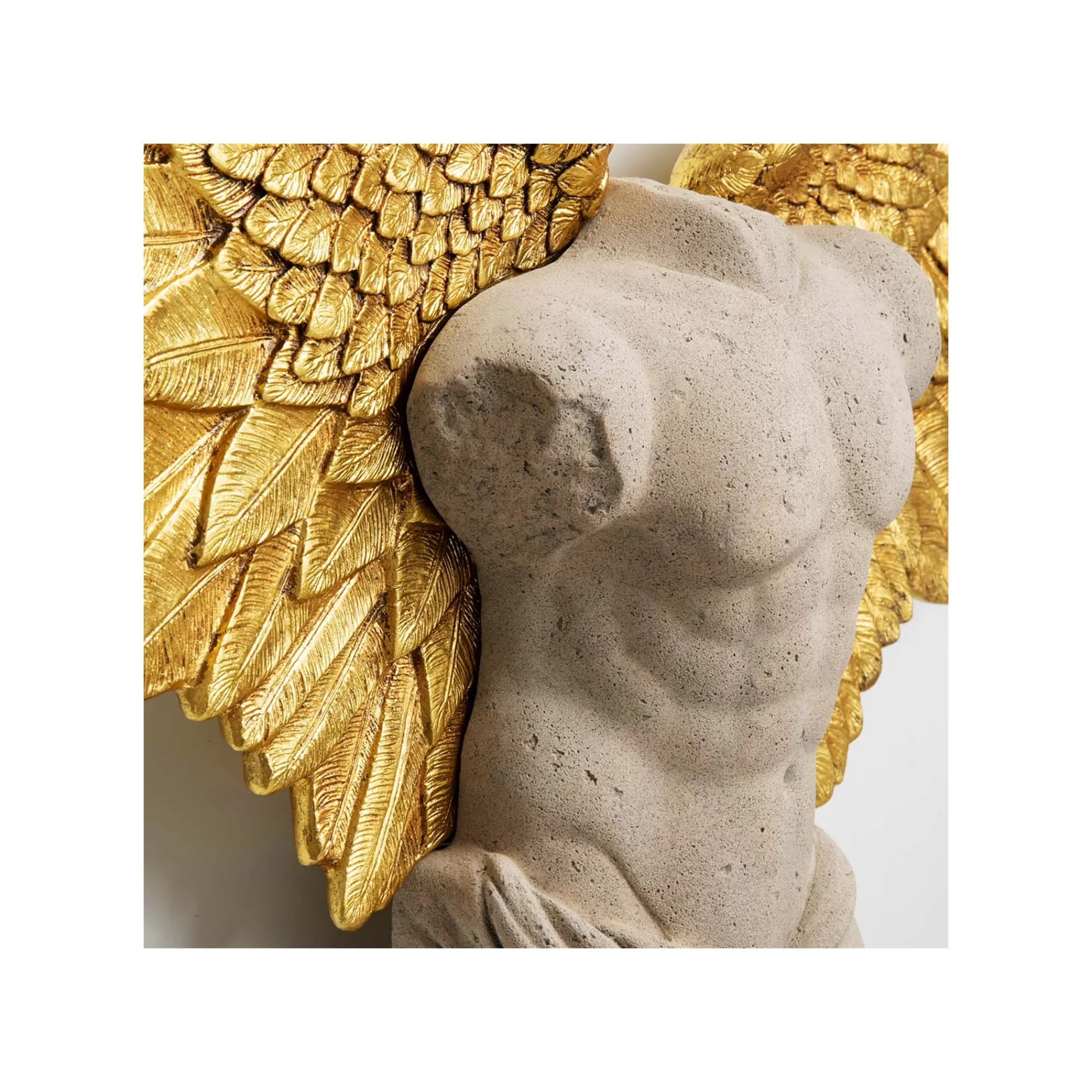KARE Design Déco Murale Buste Homme Ailes Dorées 124x71cm ^ Déco Murale