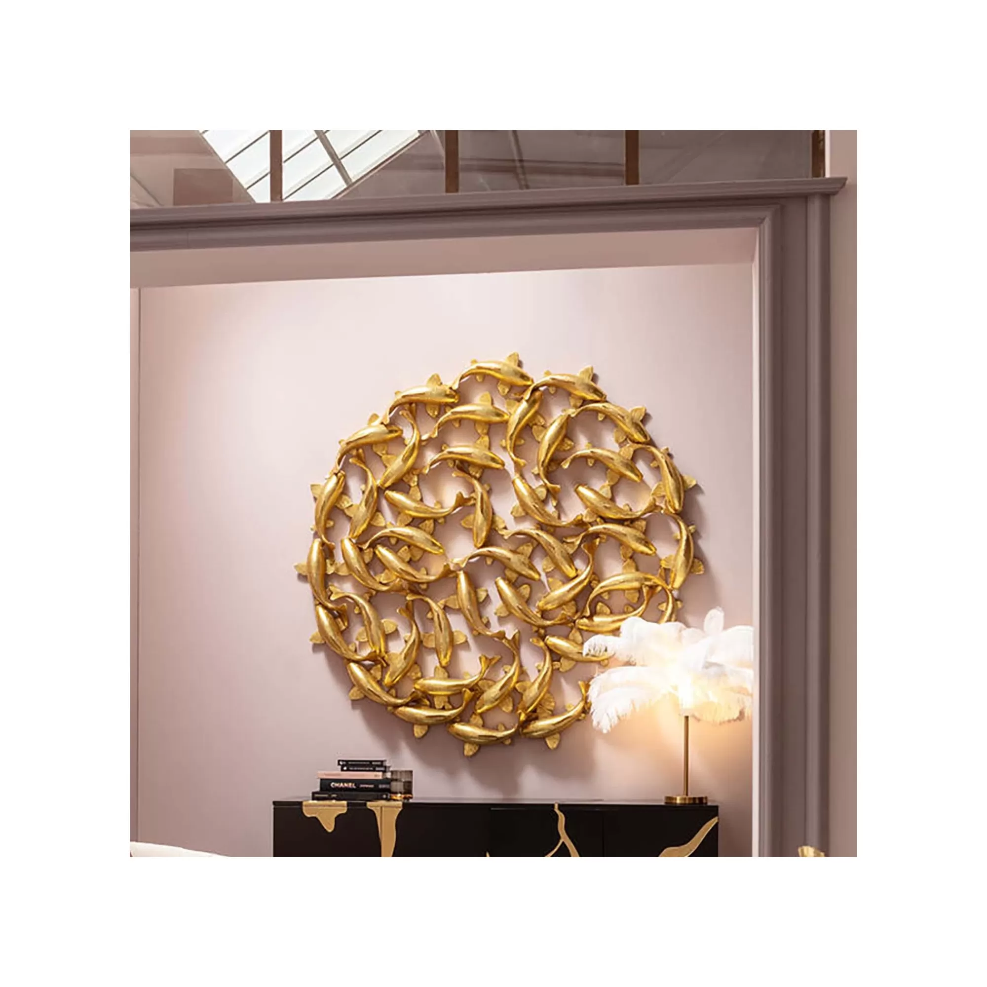 KARE Design Déco Murale Carpes Koï Dorées XL 160cm ^ Déco Murale
