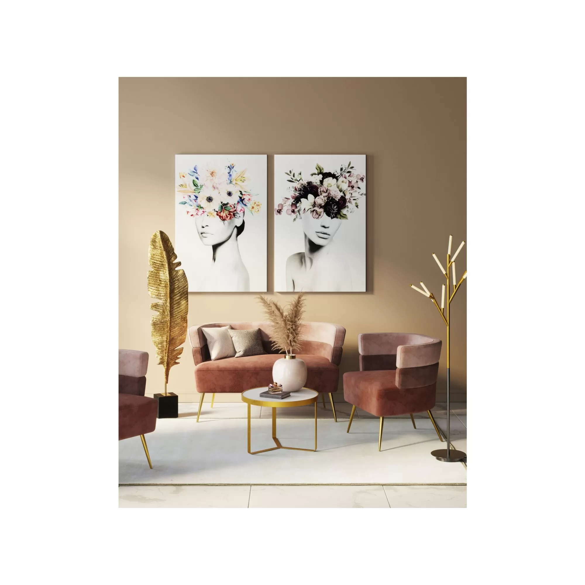 KARE Design Déco Plume Cygne Dorée XL 147cm ^ Déco