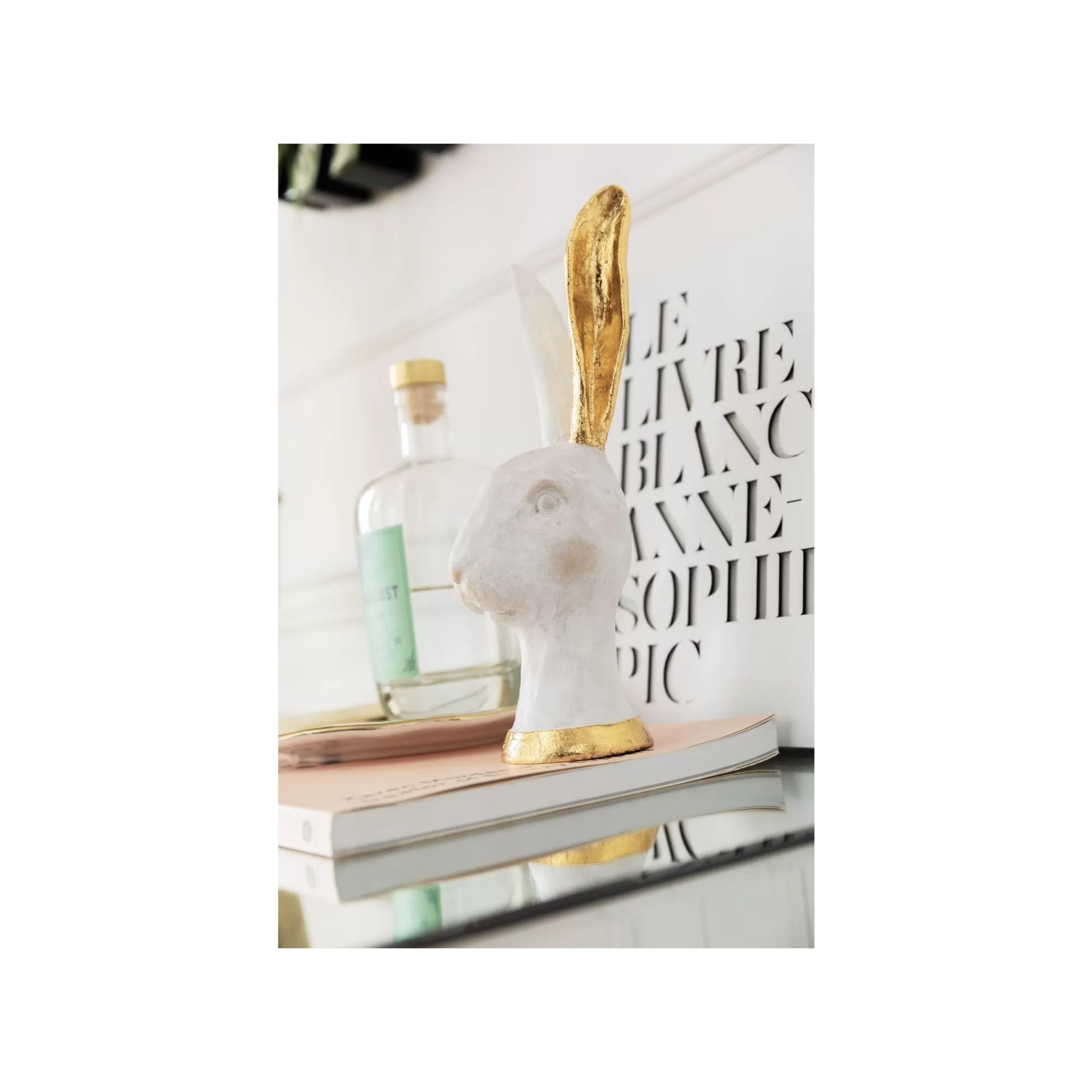 KARE Design Déco Tête De Lapin Blanc Et Doré 30cm ^ Déco