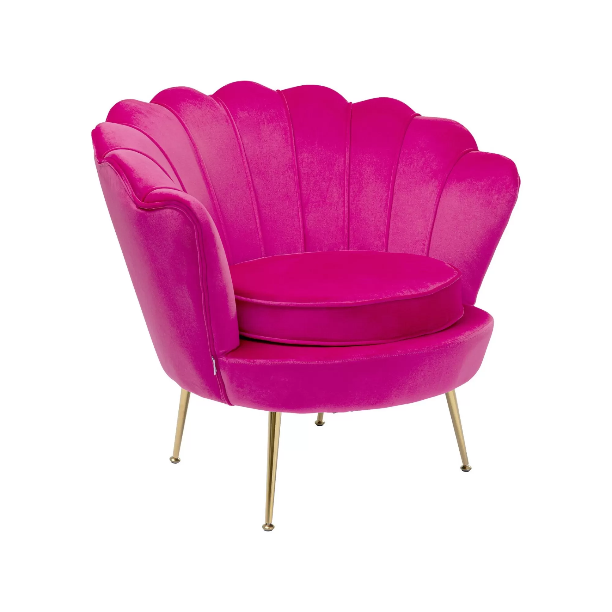 KARE Design Fauteuil Water Lily Velours Fuchsia Et Acier Doré ^ Fauteuil