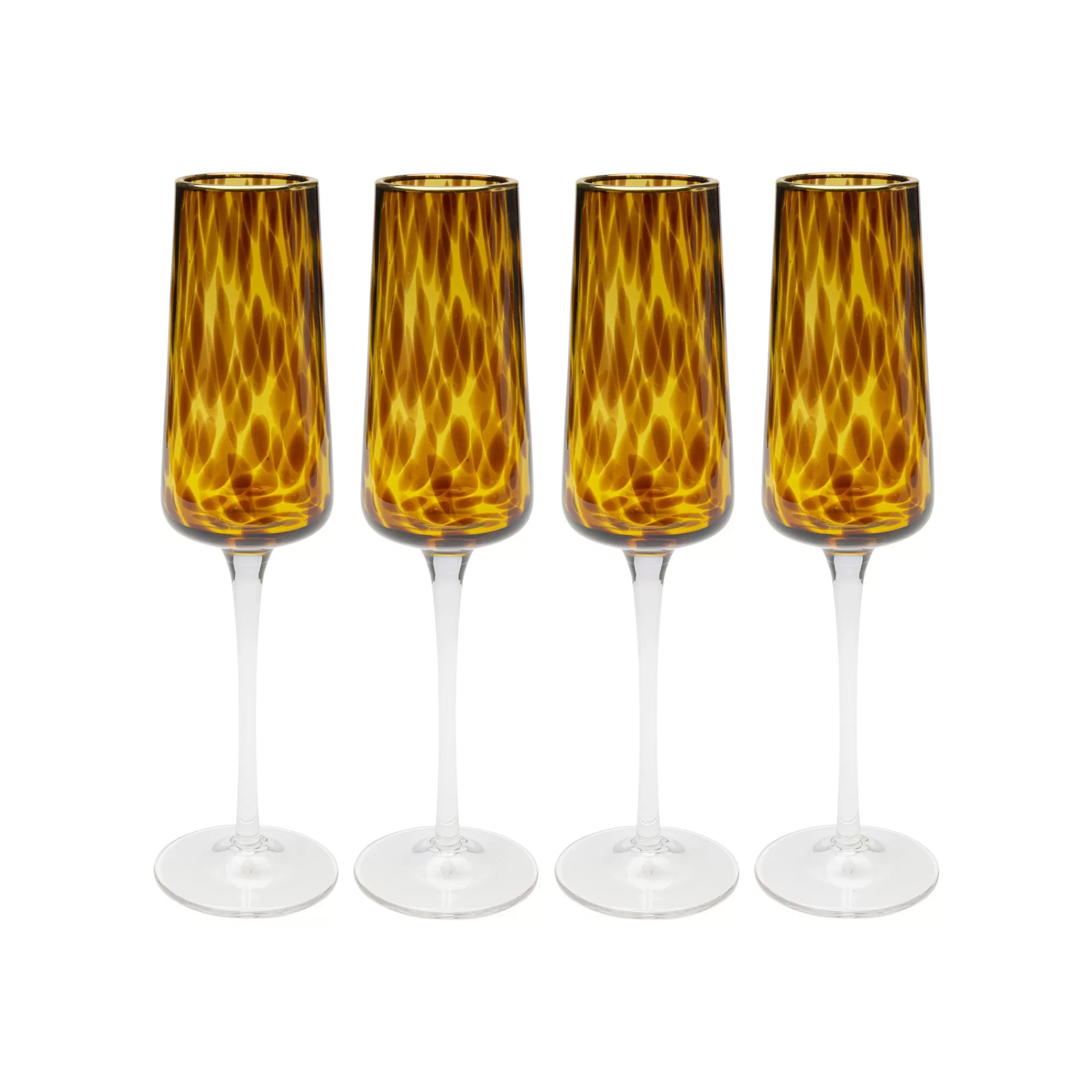 KARE Design Flûtes à Champagne Caramel Set De 4 ^ Vaisselle