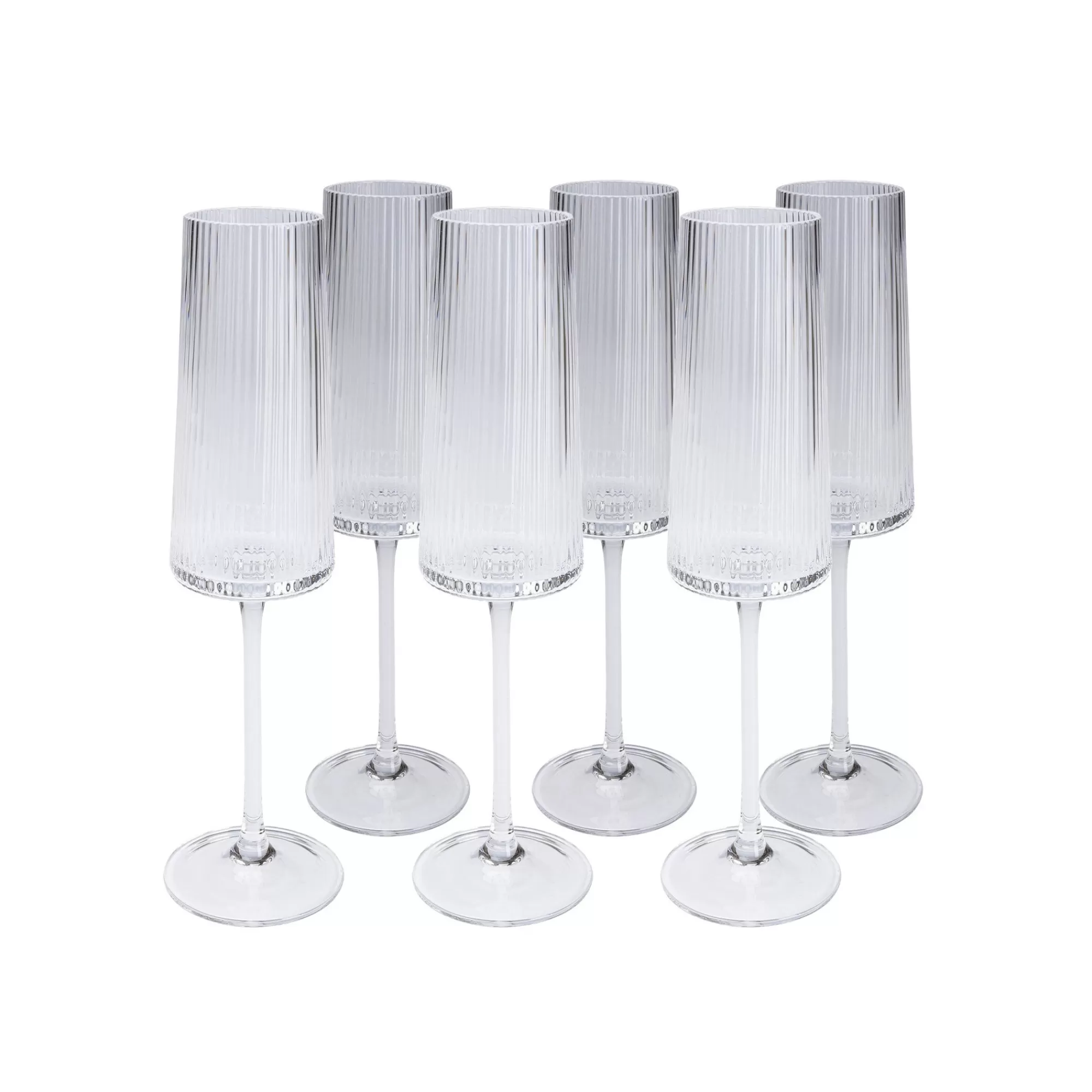 KARE Design Flûtes à Champagne Riffle Set De 6 ^ Vaisselle