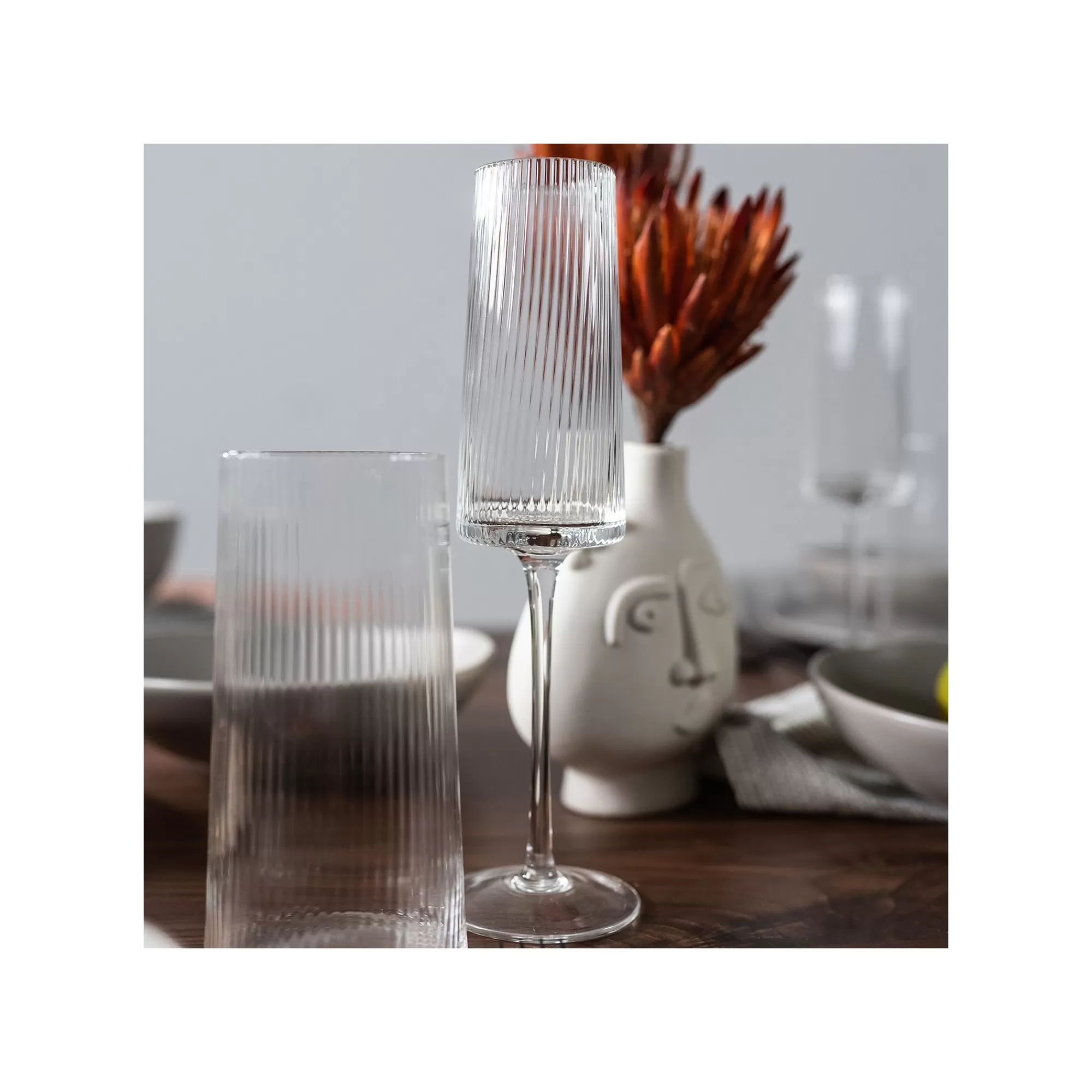 KARE Design Flûtes à Champagne Riffle Set De 6 ^ Vaisselle
