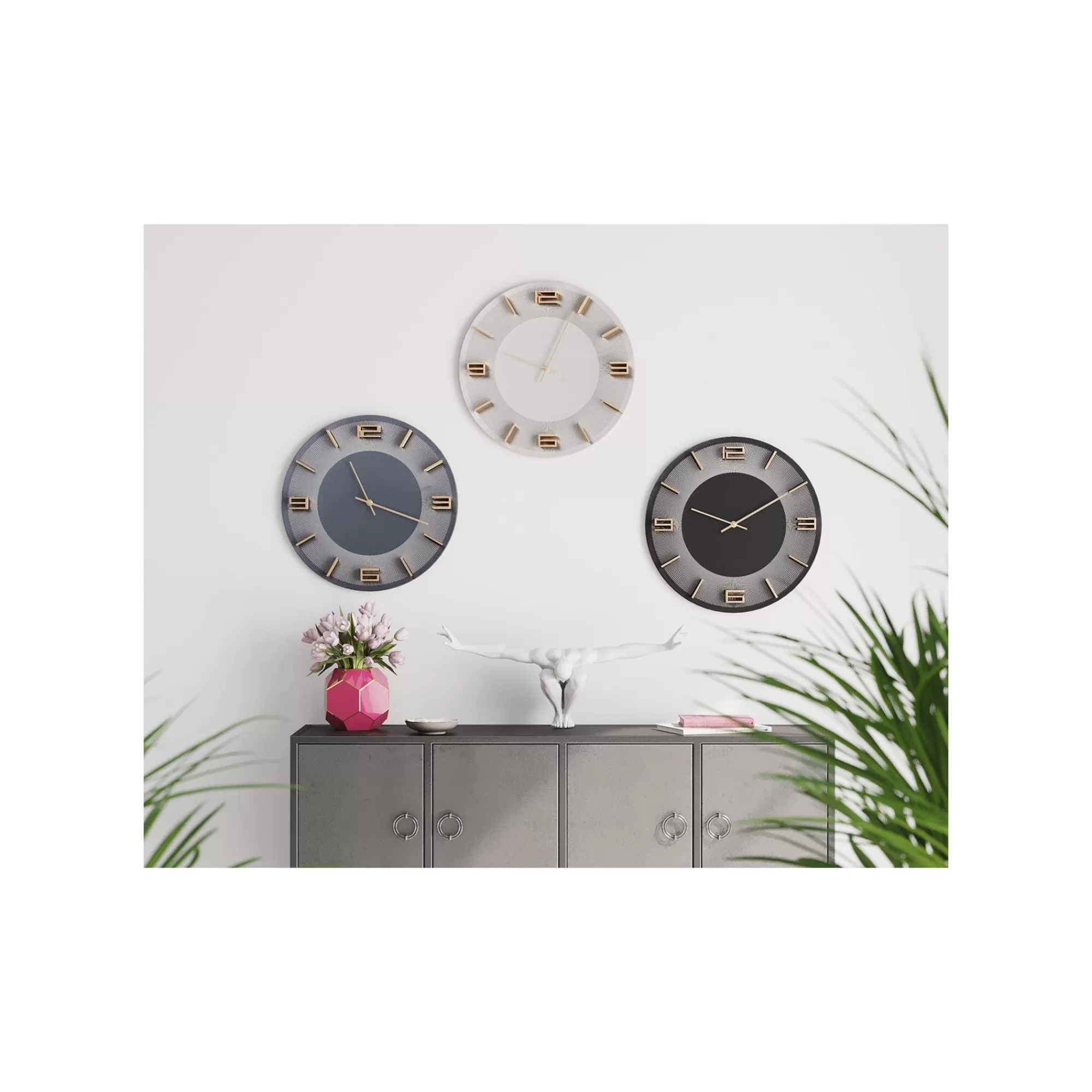 KARE Design Horloge Murale Leonardo Blanche Et Dorée ^ Horloge