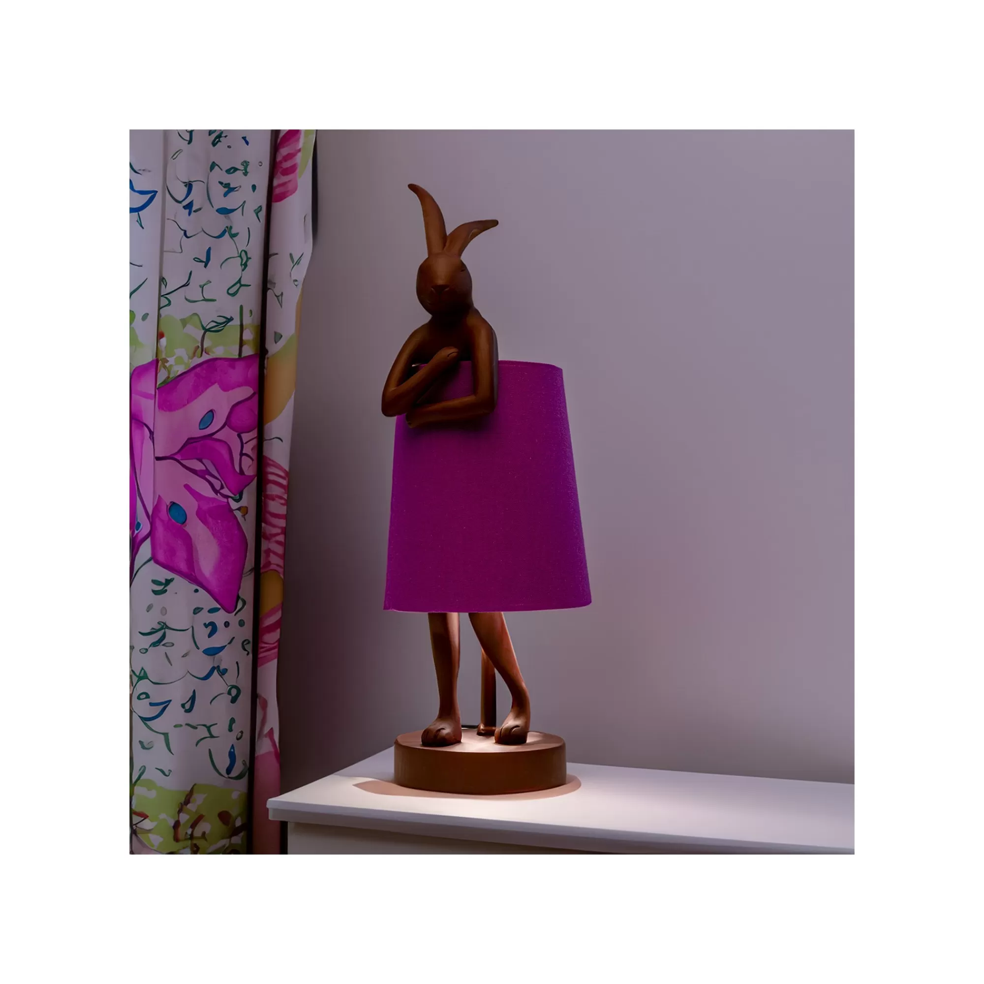 KARE Design Lampe Animal Lapin Bordeaux Et Violette 50cm ^ Lampe De Table
