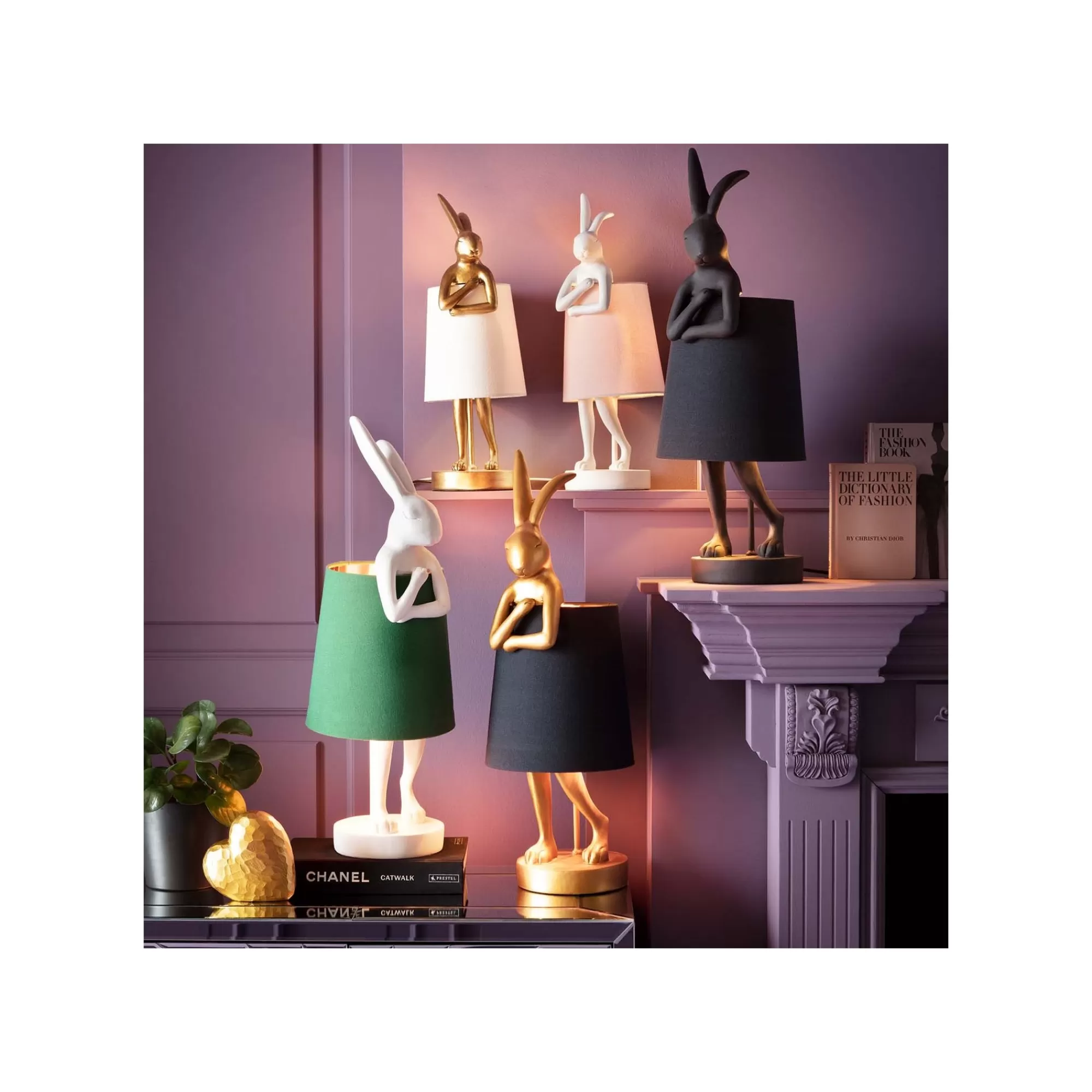 KARE Design Lampe Animal Lapin Dorée Et Beige 50cm ^ Lampe De Table