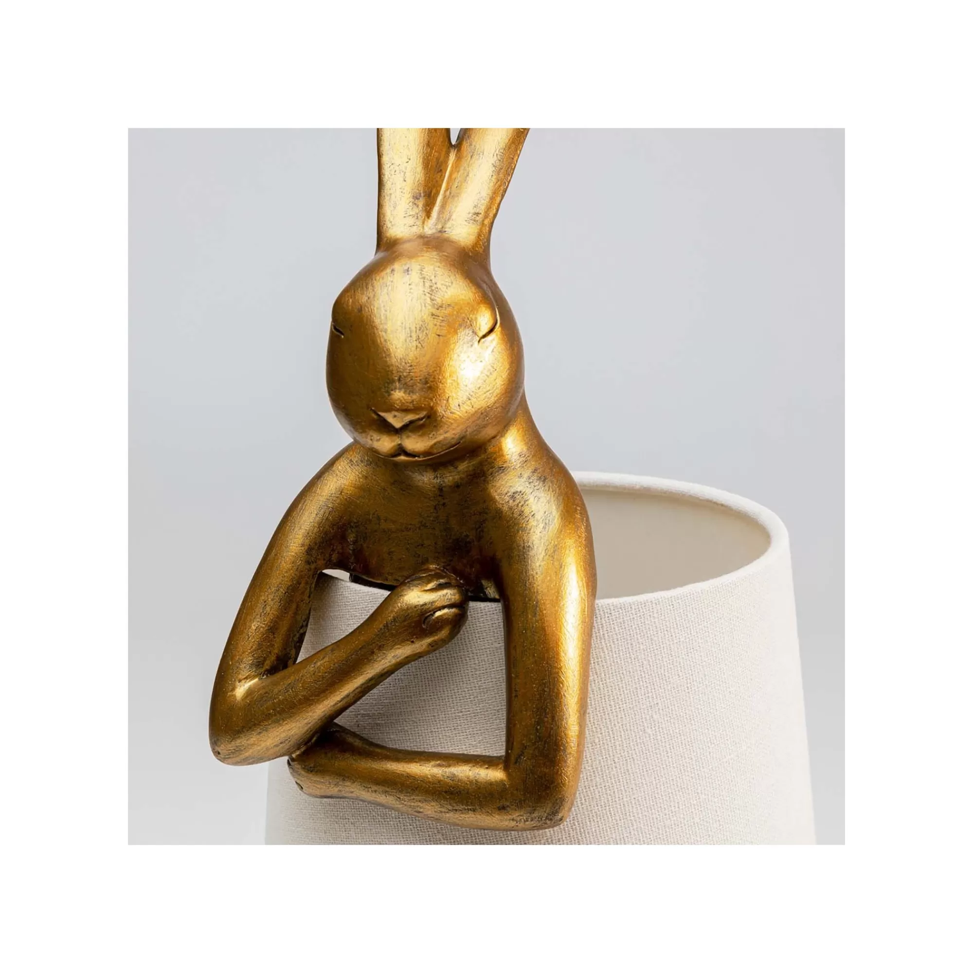 KARE Design Lampe Animal Lapin Dorée Et Beige 50cm ^ Lampe De Table