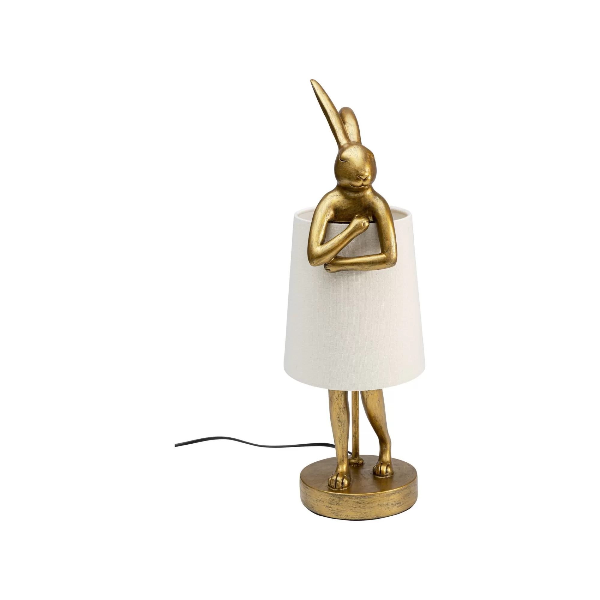 KARE Design Lampe Animal Lapin Dorée Et Beige 50cm ^ Lampe De Table