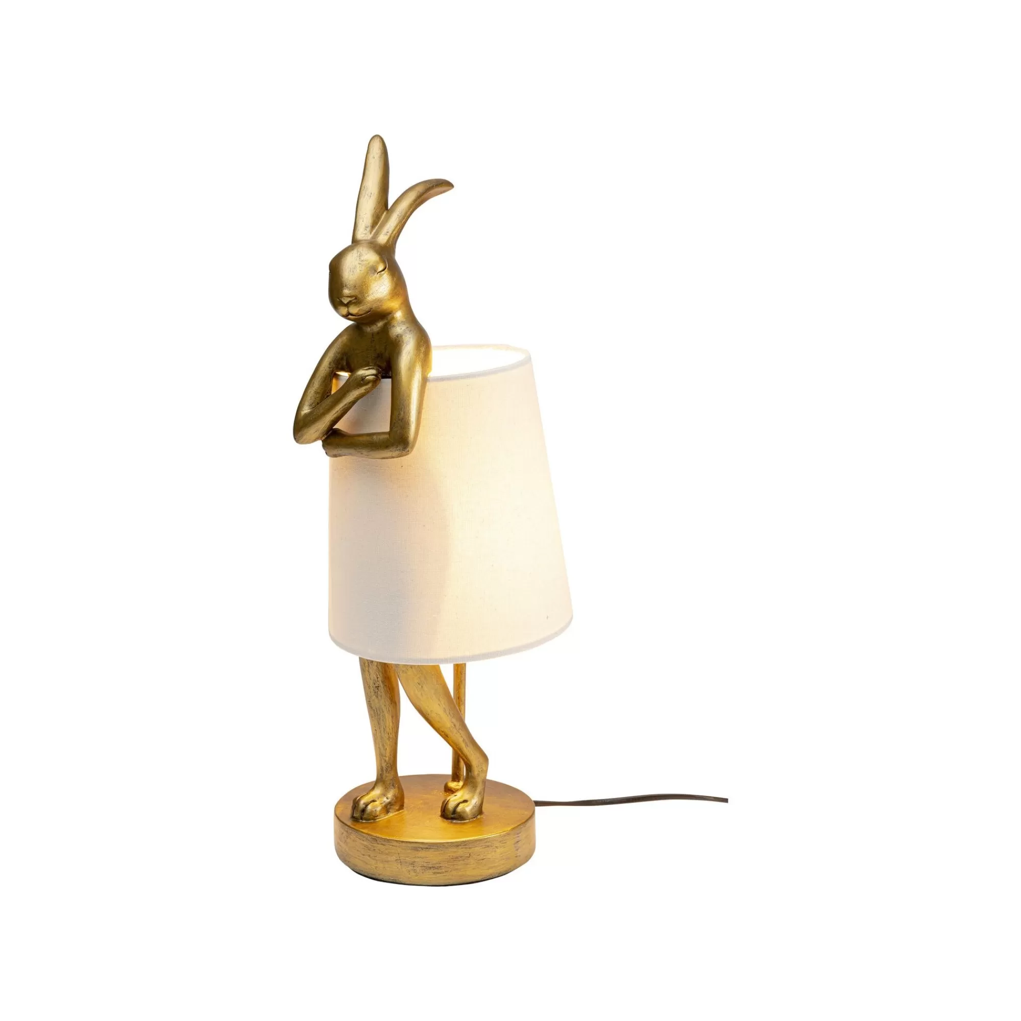 KARE Design Lampe Animal Lapin Dorée Et Beige 50cm ^ Lampe De Table
