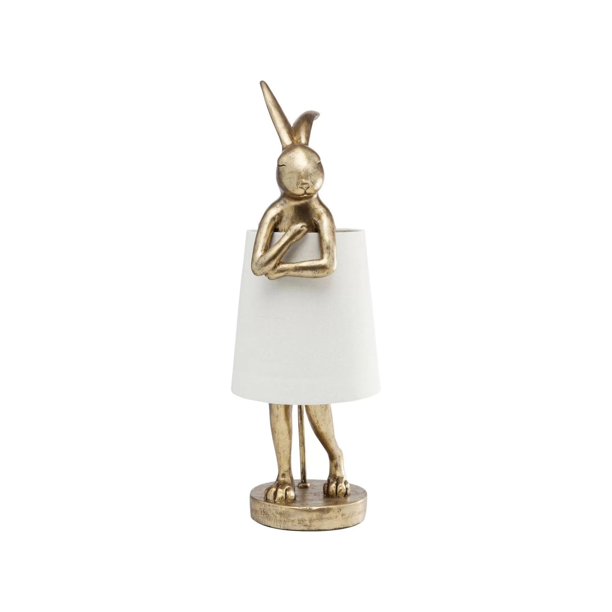 KARE Design Lampe Animal Lapin Dorée Et Beige 68cm ^ Lampe De Table