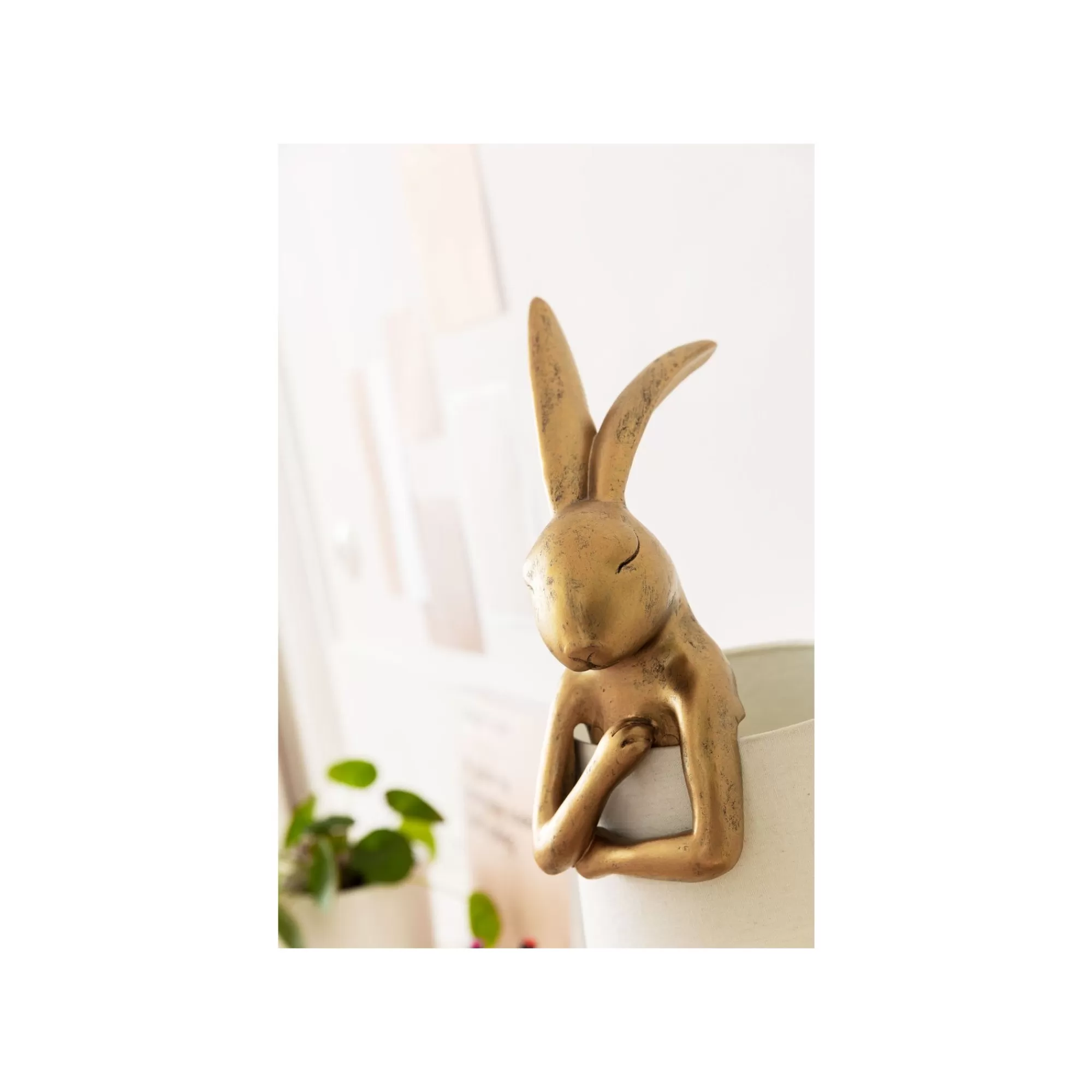 KARE Design Lampe Animal Lapin Dorée Et Beige 68cm ^ Lampe De Table