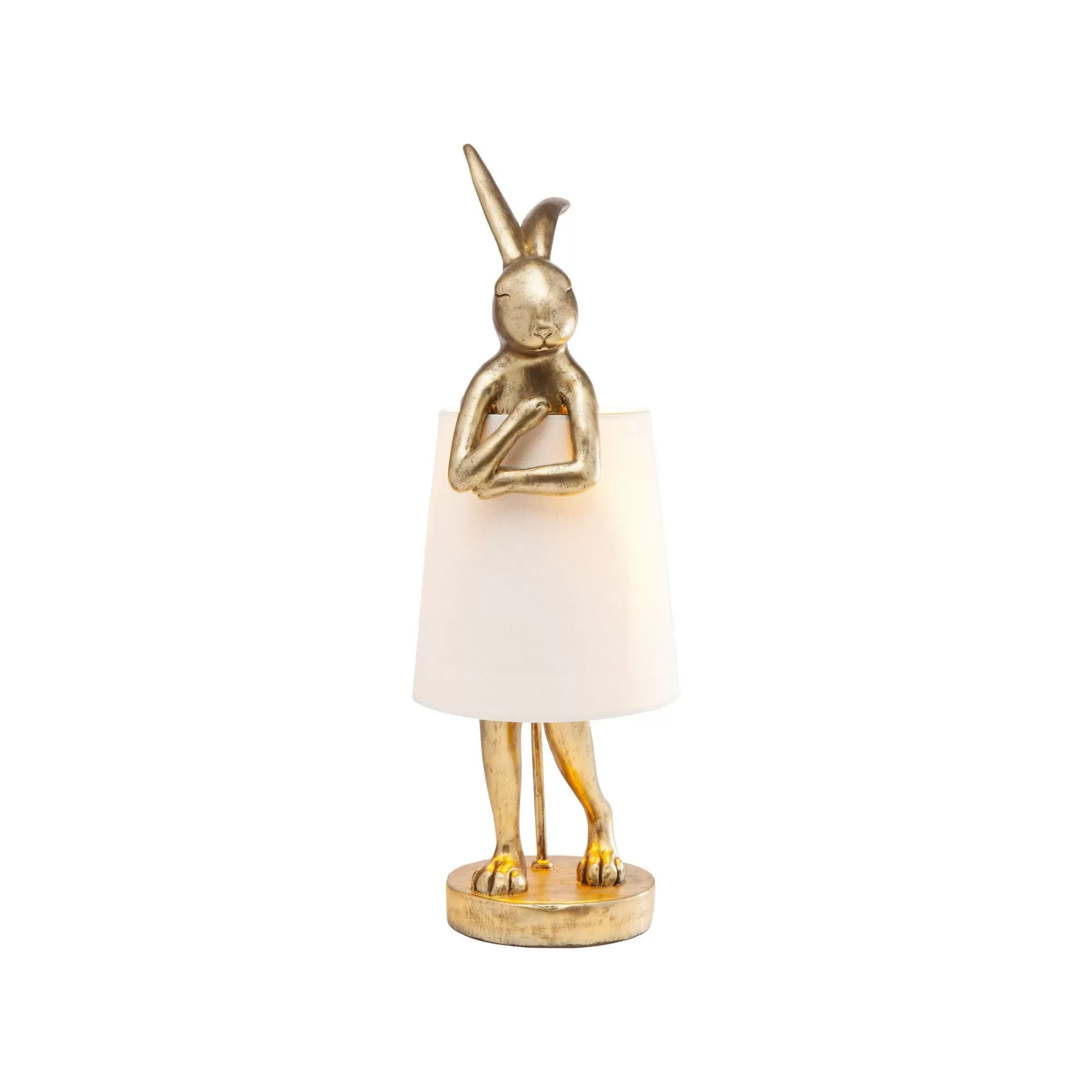 KARE Design Lampe Animal Lapin Dorée Et Beige 68cm ^ Lampe De Table