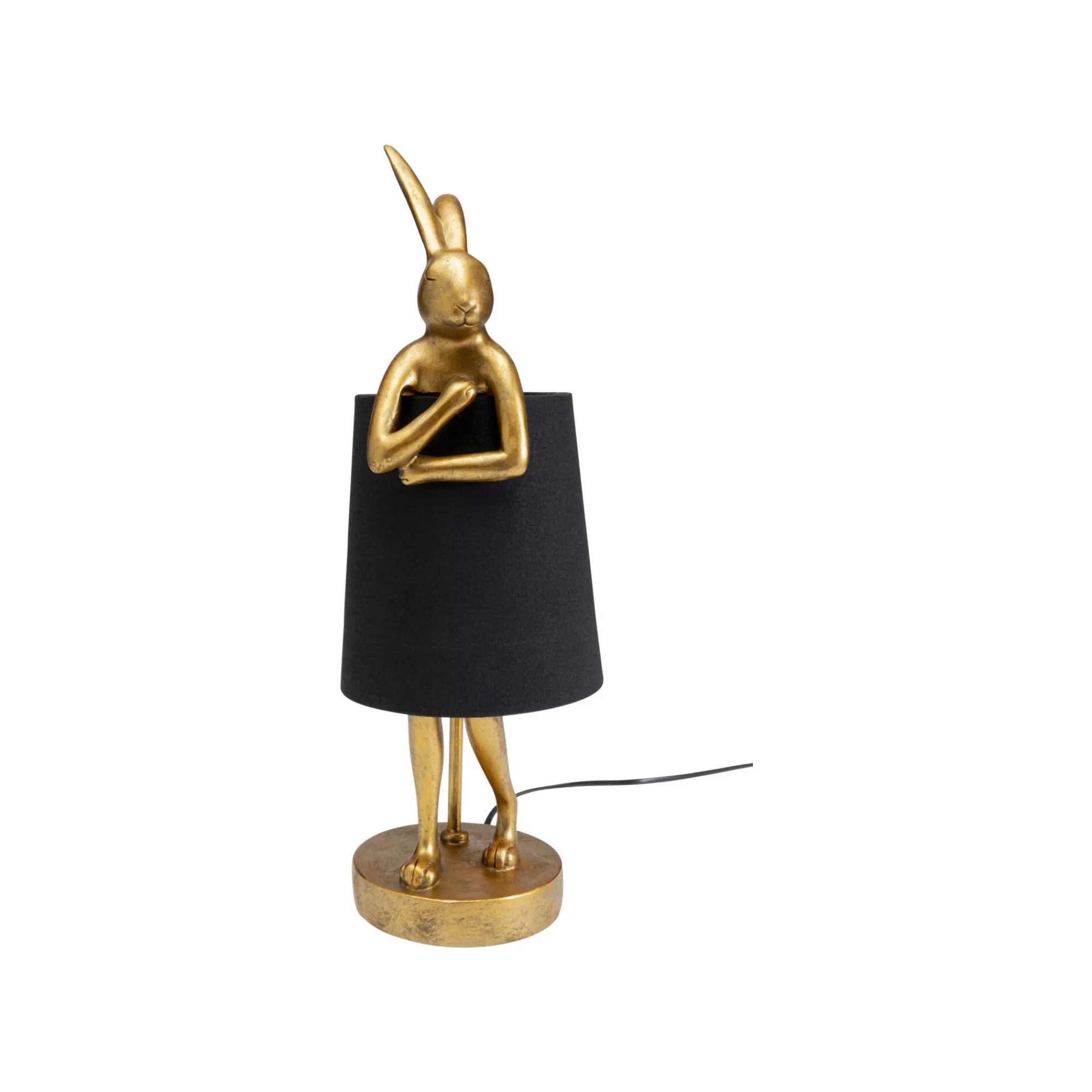 KARE Design Lampe Animal Lapin Dorée Et Noire 50cm ^ Lampe De Table
