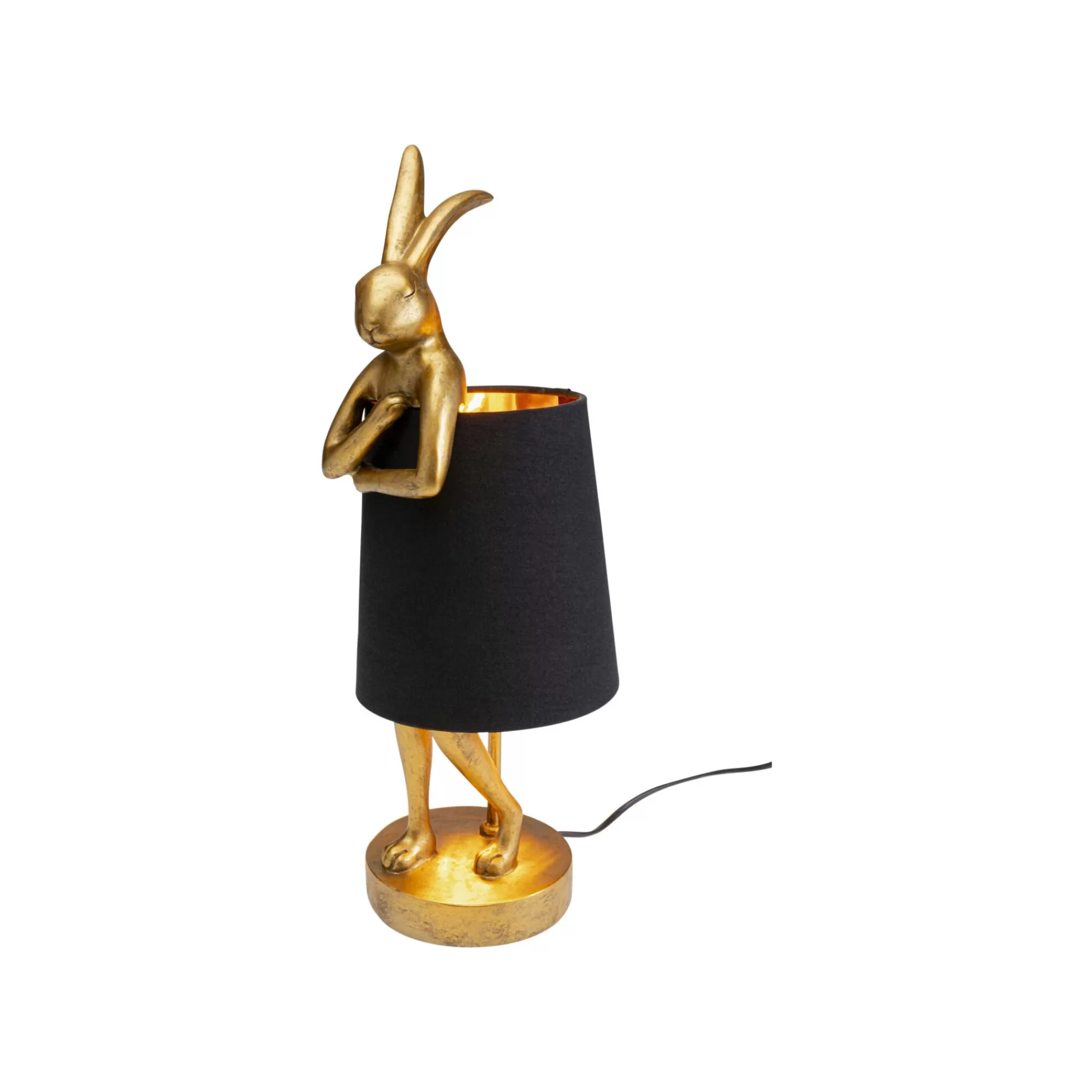 KARE Design Lampe Animal Lapin Dorée Et Noire 50cm ^ Lampe De Table
