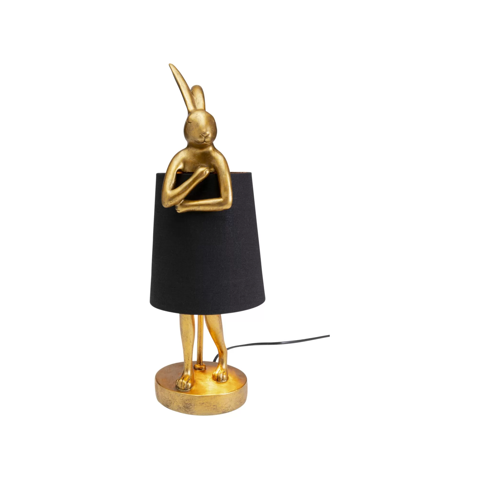 KARE Design Lampe Animal Lapin Dorée Et Noire 50cm ^ Lampe De Table