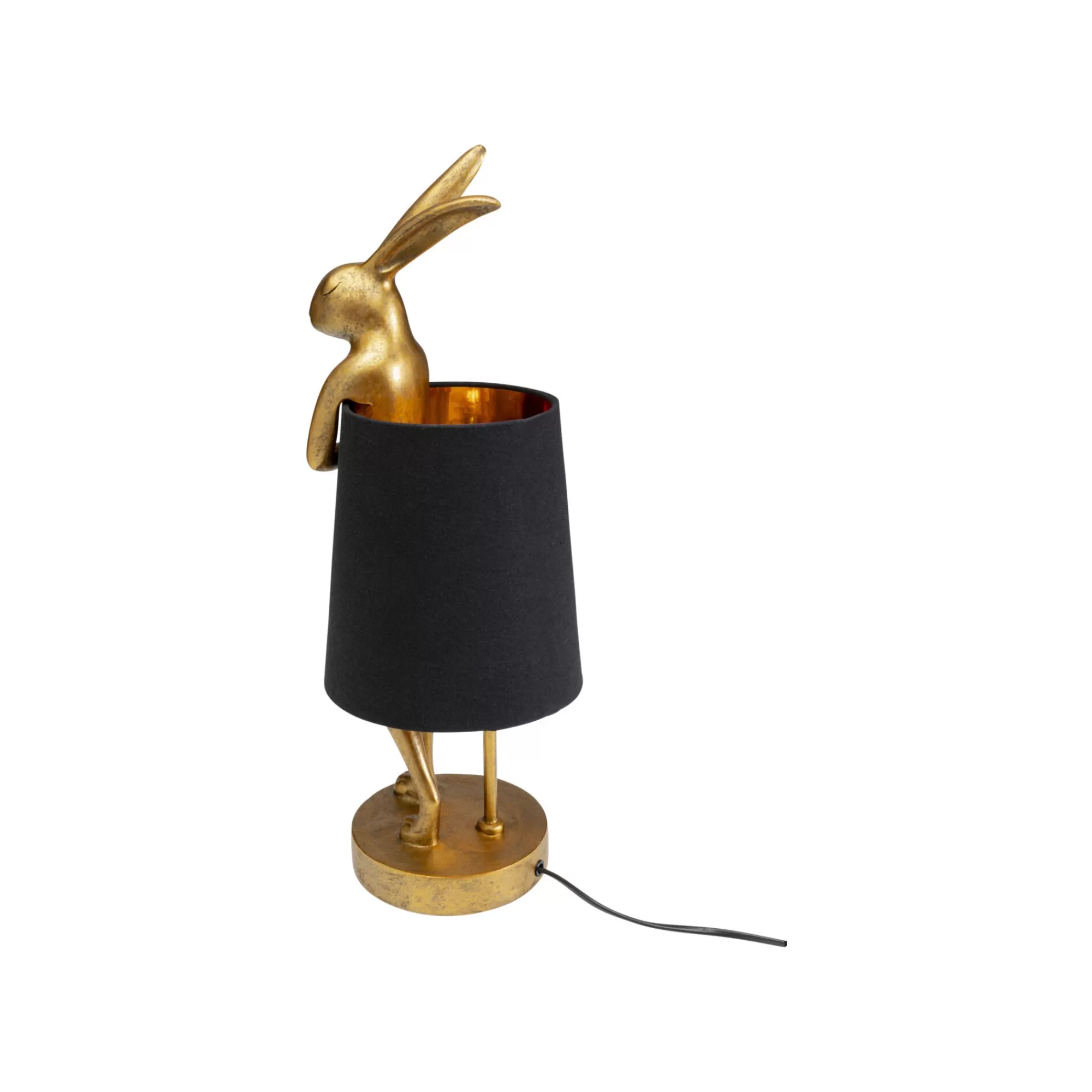 KARE Design Lampe Animal Lapin Dorée Et Noire 50cm ^ Lampe De Table