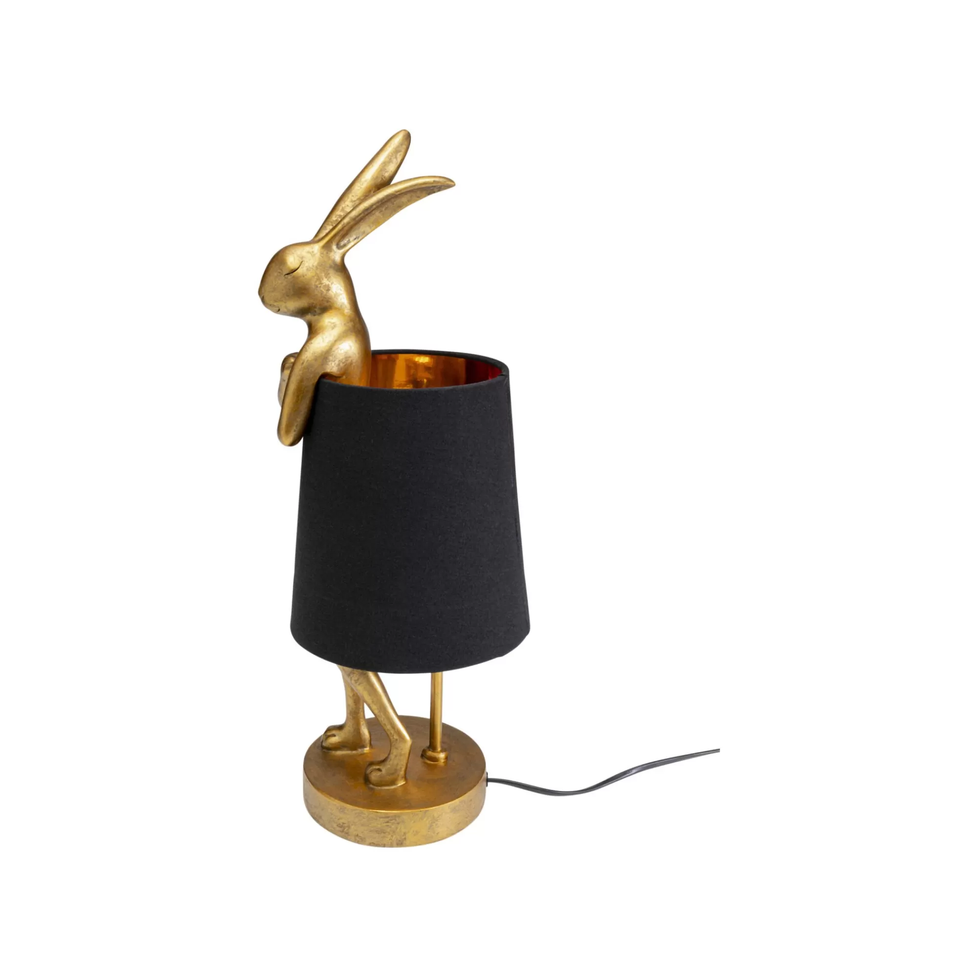 KARE Design Lampe Animal Lapin Dorée Et Noire 50cm ^ Lampe De Table