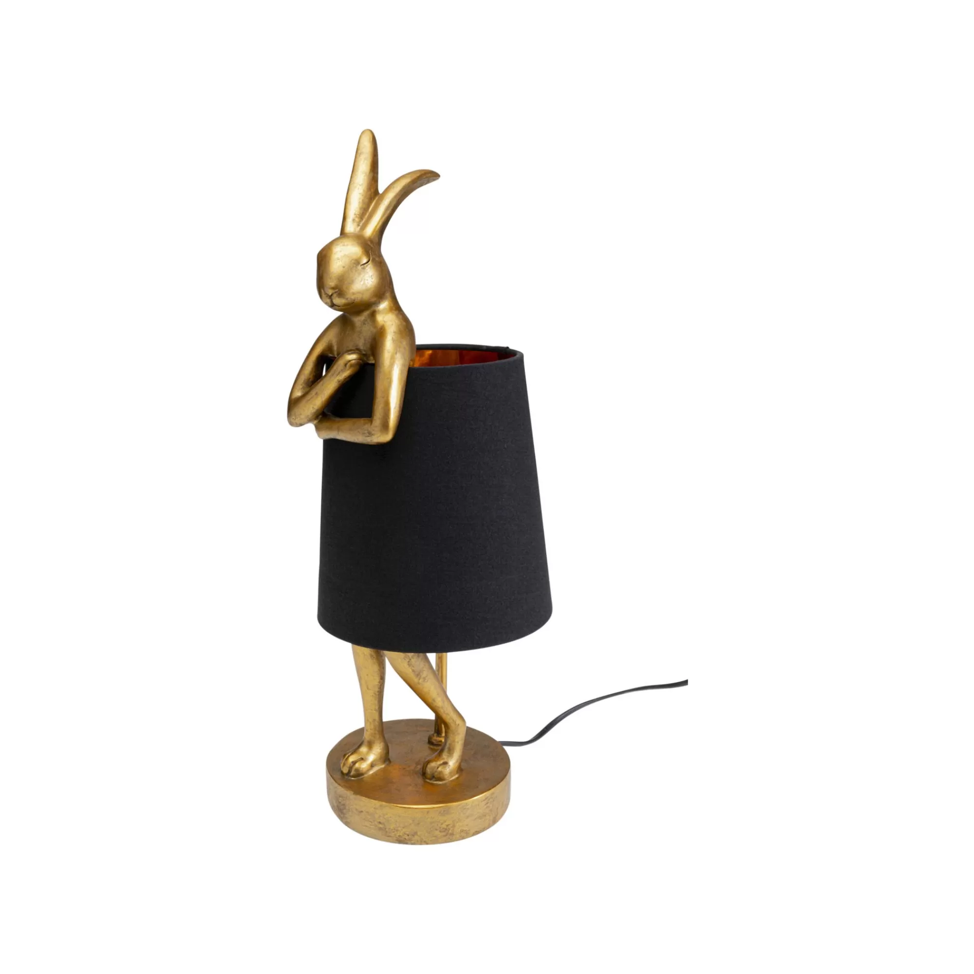 KARE Design Lampe Animal Lapin Dorée Et Noire 50cm ^ Lampe De Table