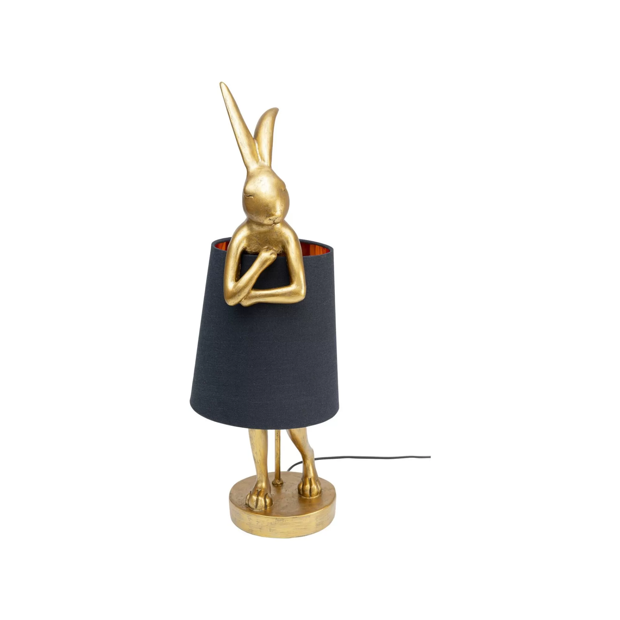KARE Design Lampe Animal Lapin Dorée Et Noire 68cm ^ Lampe De Table