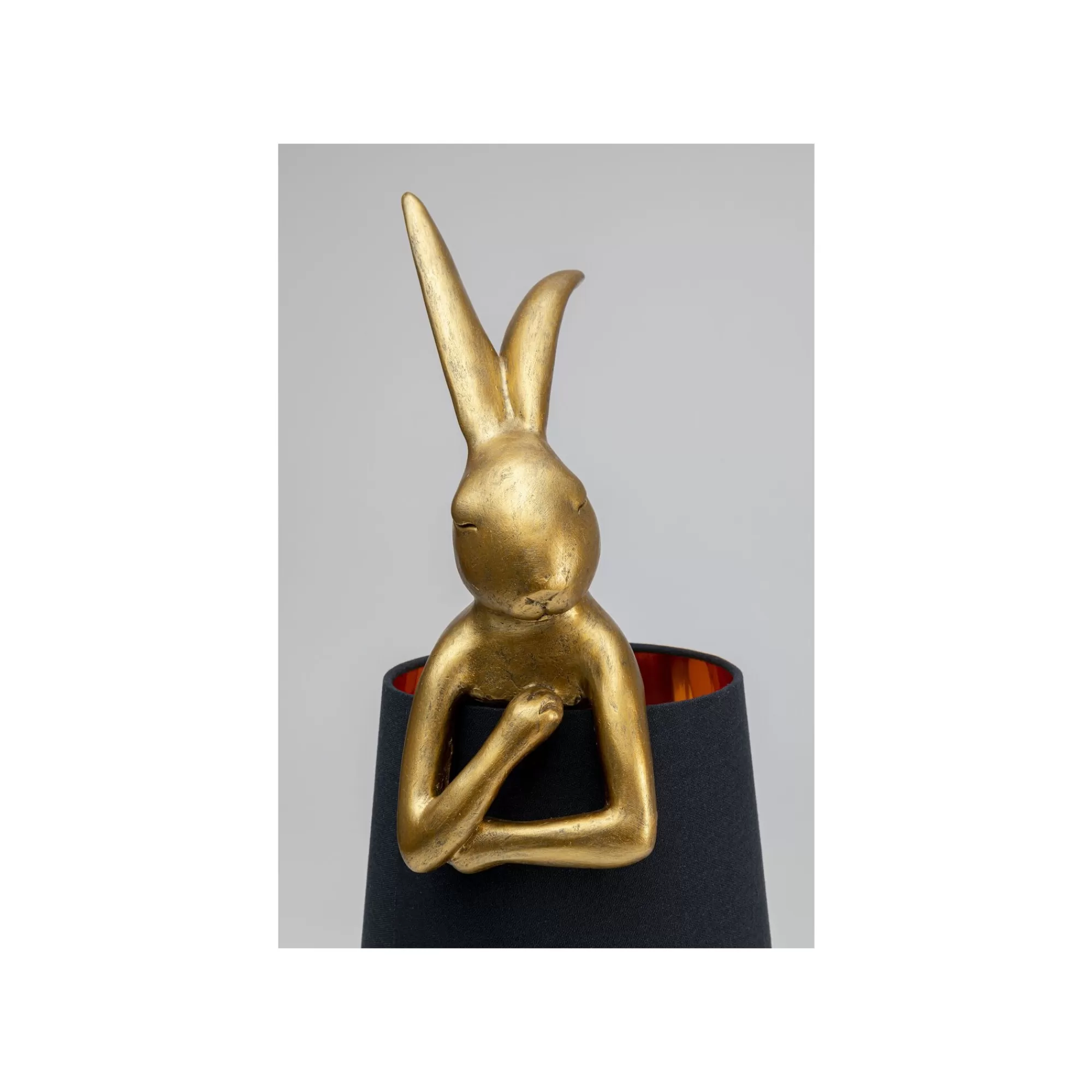 KARE Design Lampe Animal Lapin Dorée Et Noire 68cm ^ Lampe De Table