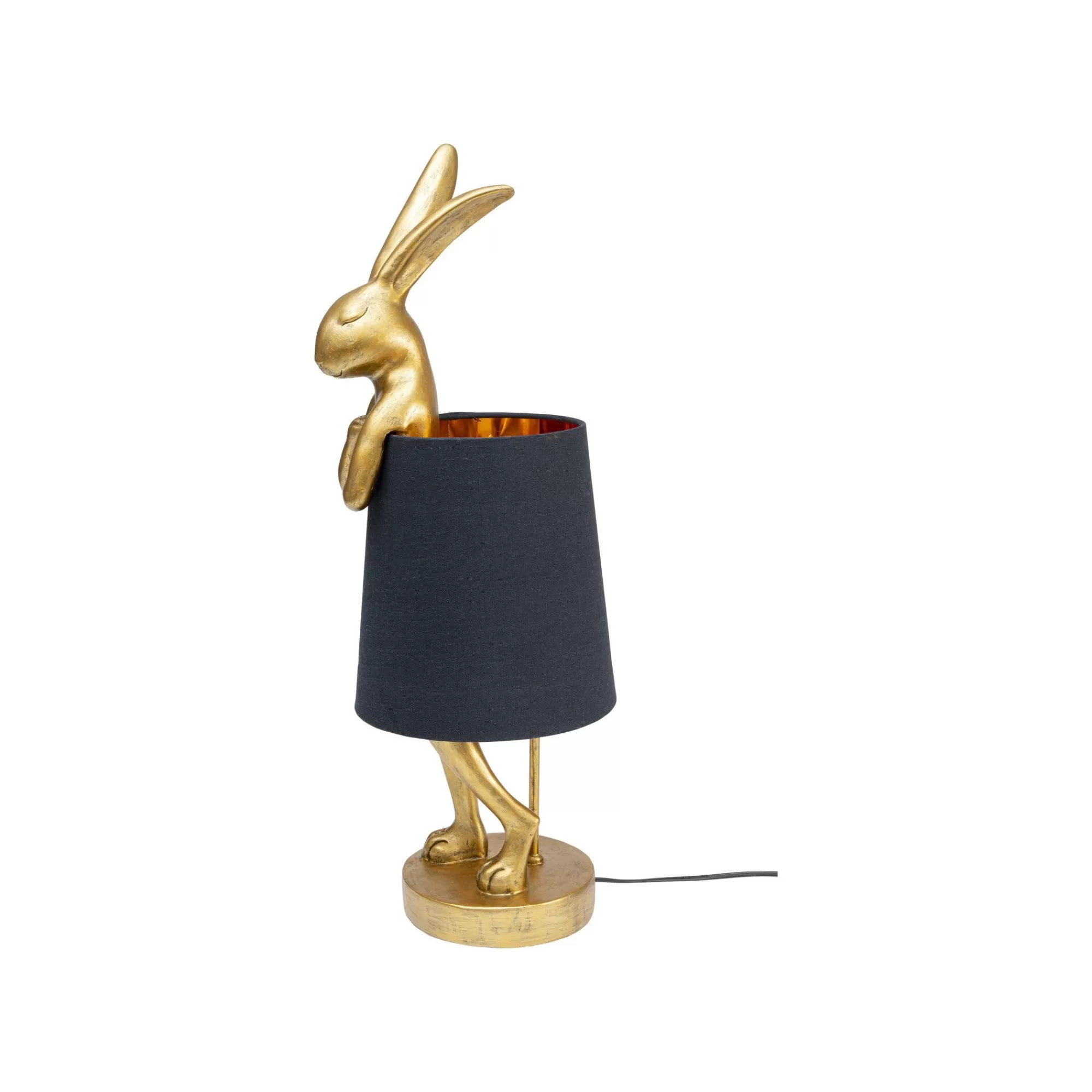 KARE Design Lampe Animal Lapin Dorée Et Noire 68cm ^ Lampe De Table
