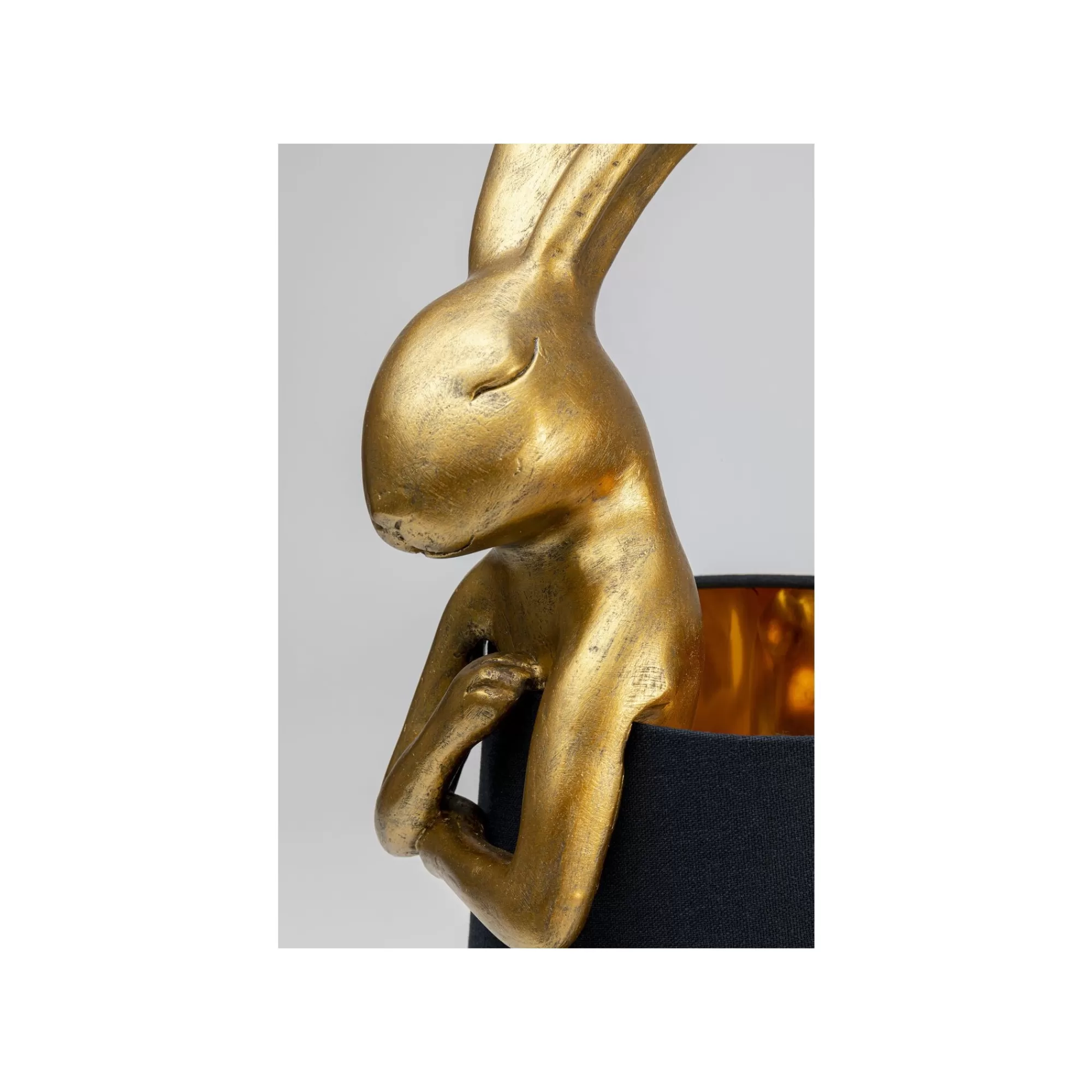 KARE Design Lampe Animal Lapin Dorée Et Noire 68cm ^ Lampe De Table