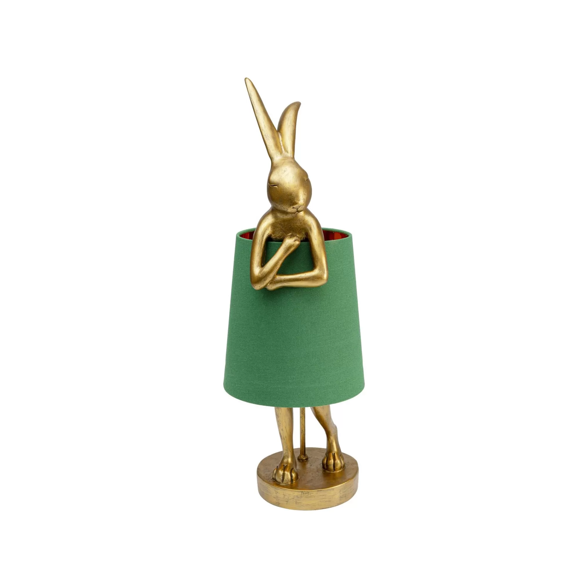 KARE Design Lampe Animal Lapin Dorée Et Verte 68cm ^ Lampe De Table