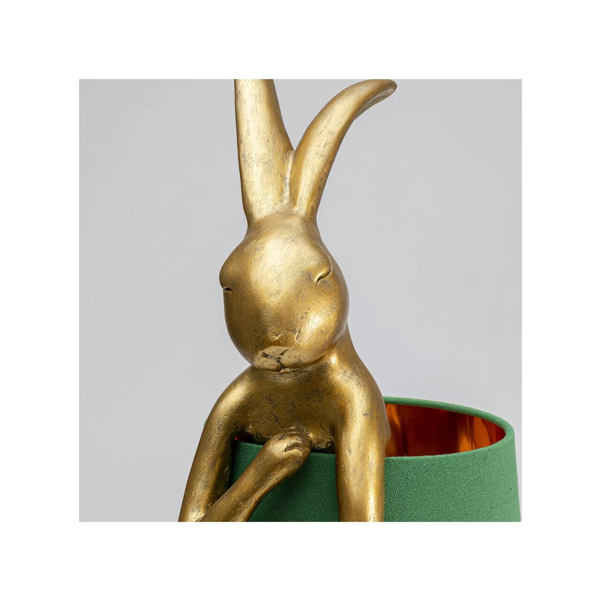 KARE Design Lampe Animal Lapin Dorée Et Verte 68cm ^ Lampe De Table