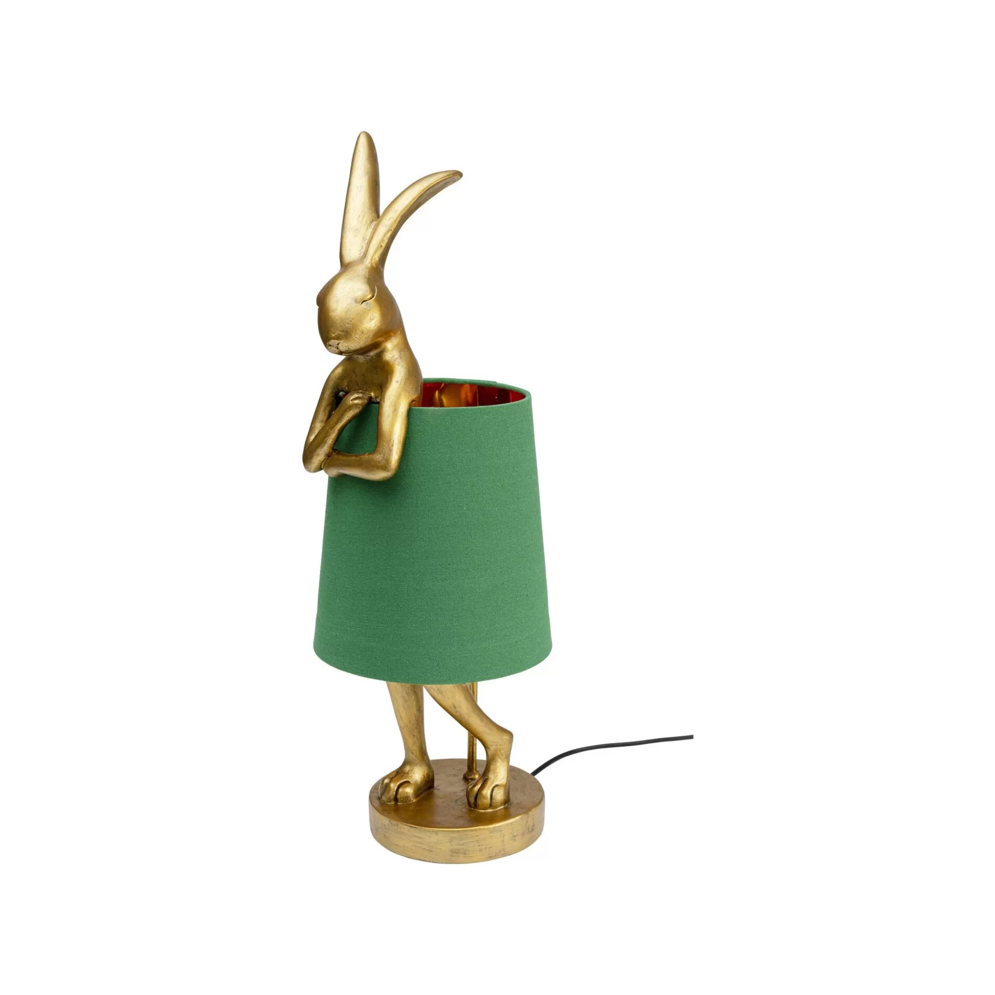 KARE Design Lampe Animal Lapin Dorée Et Verte 68cm ^ Lampe De Table