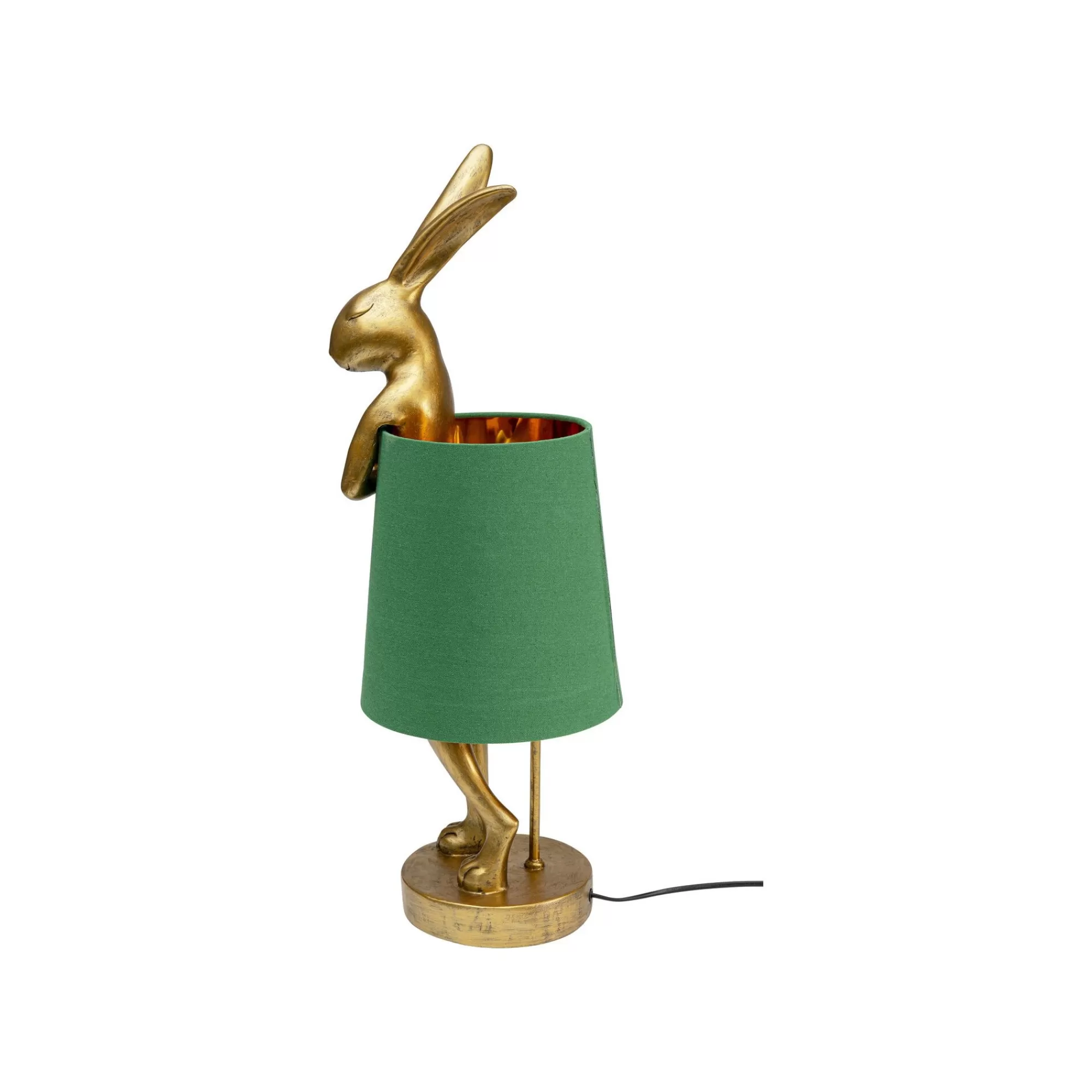 KARE Design Lampe Animal Lapin Dorée Et Verte 68cm ^ Lampe De Table