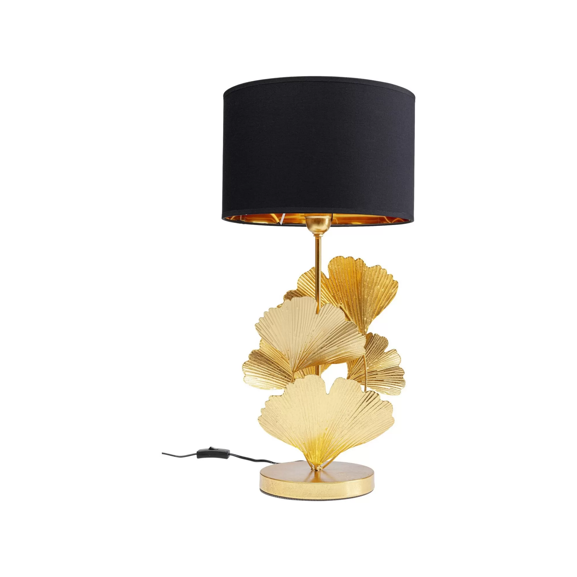 KARE Design Lampe Feuilles De Ginkgo Dorées Et Noir ^ Lampe De Table