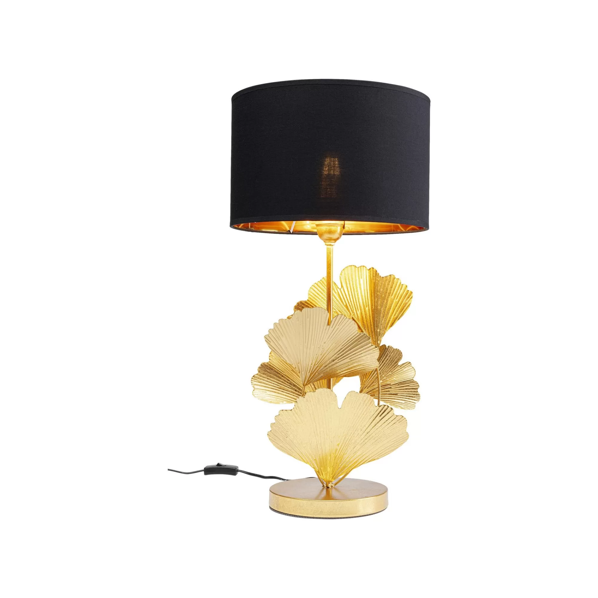 KARE Design Lampe Feuilles De Ginkgo Dorées Et Noir ^ Lampe De Table