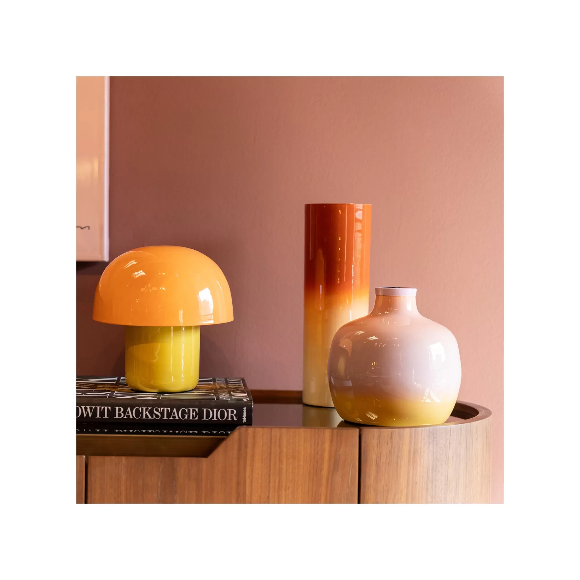 KARE Design Lampe Mushroom Duo 20cm Orange Et Jaune ^ Lampe De Table