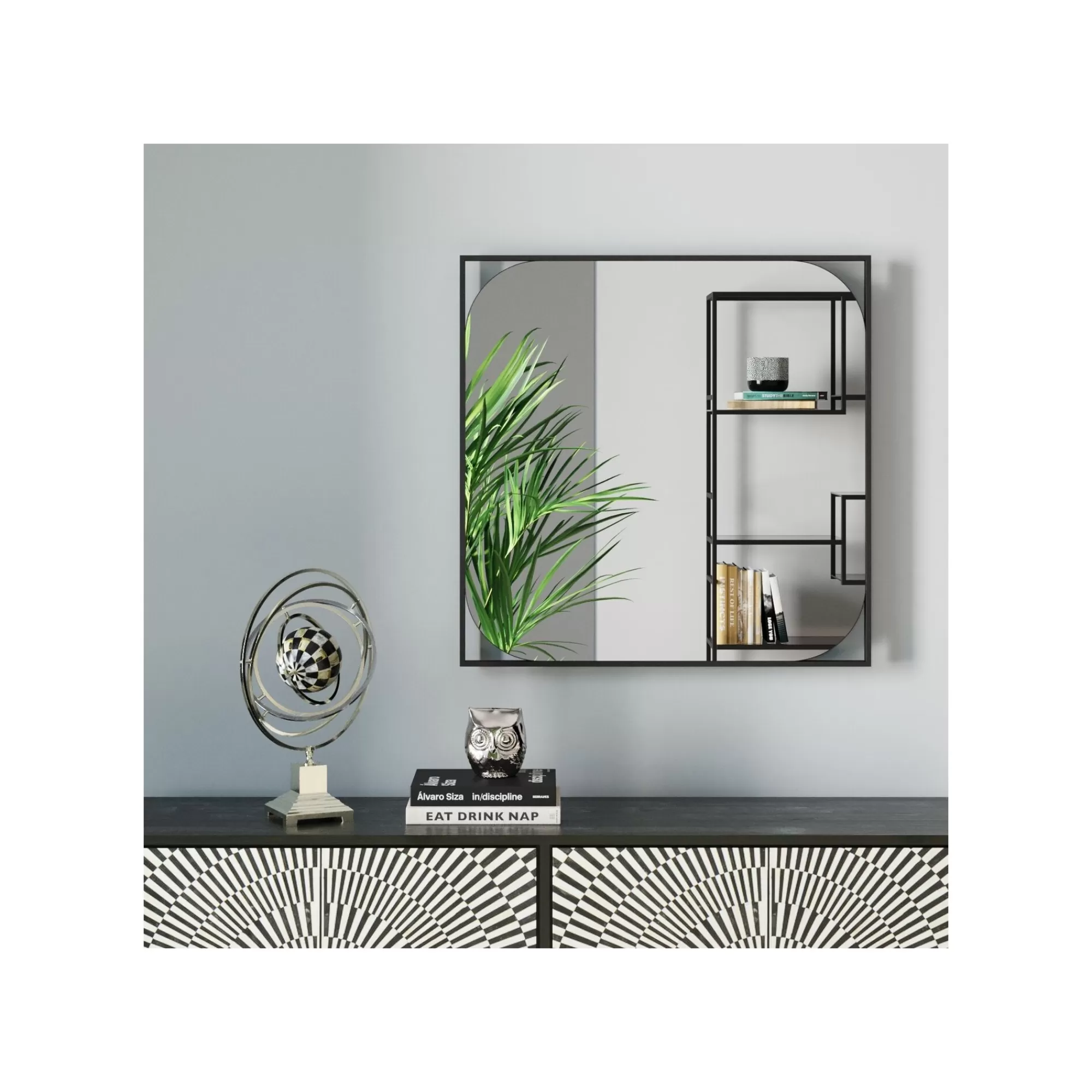 KARE Design Miroir Bonita Noir 81x81cm ^ Miroir