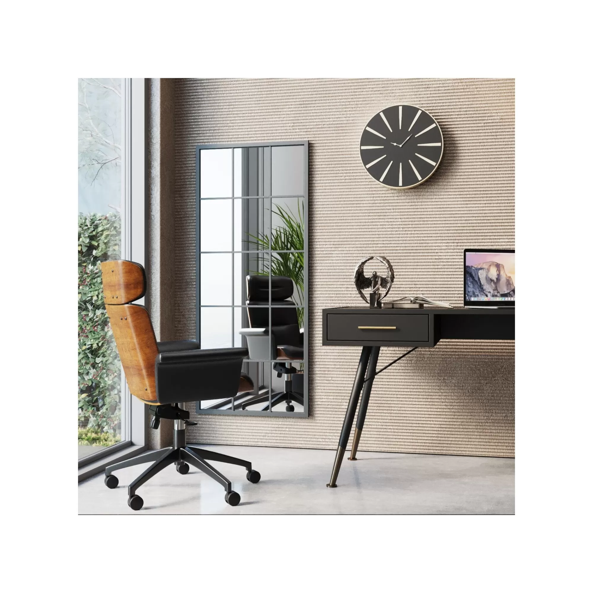 KARE Design Miroir Finestra Noir 140x60cm ^ Miroir