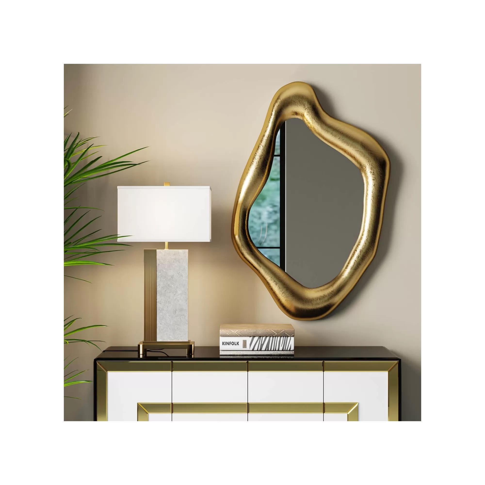 KARE Design Miroir Hologram 119x76cm Doré ^ Miroir