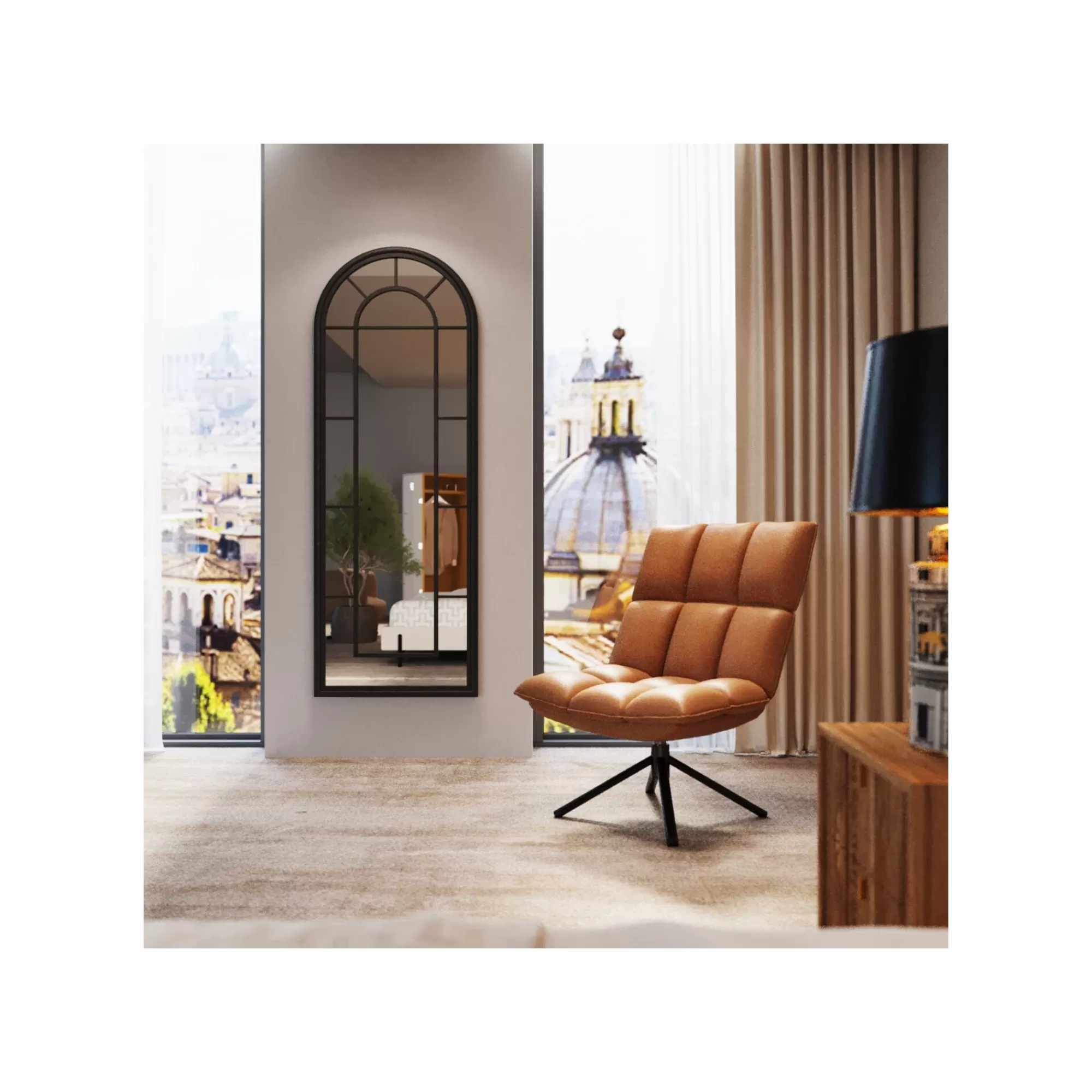 KARE Design Miroir Hotel Central Noir 170x60cm ^ Miroir