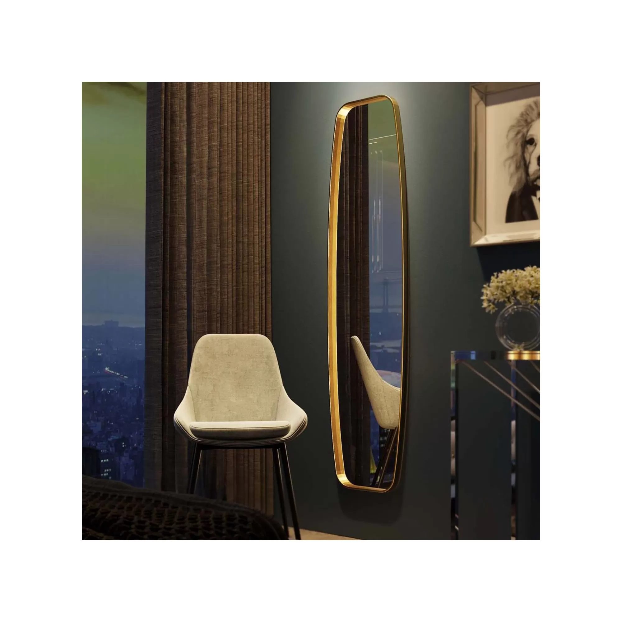KARE Design Miroir Opera Doré 160x40cm ^ Miroir