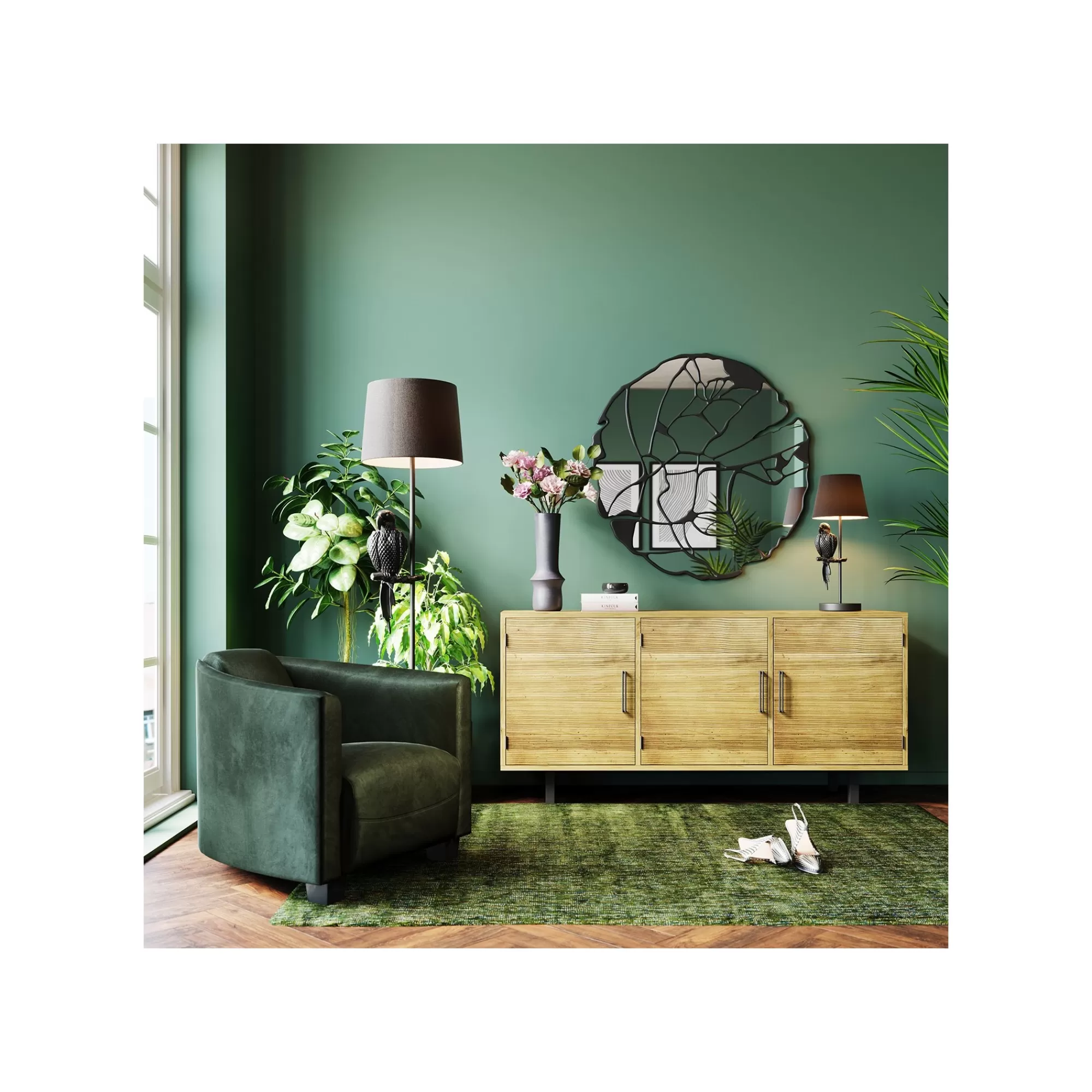 KARE Design Miroir Pieces 100cm Noir Mat ^ Miroir