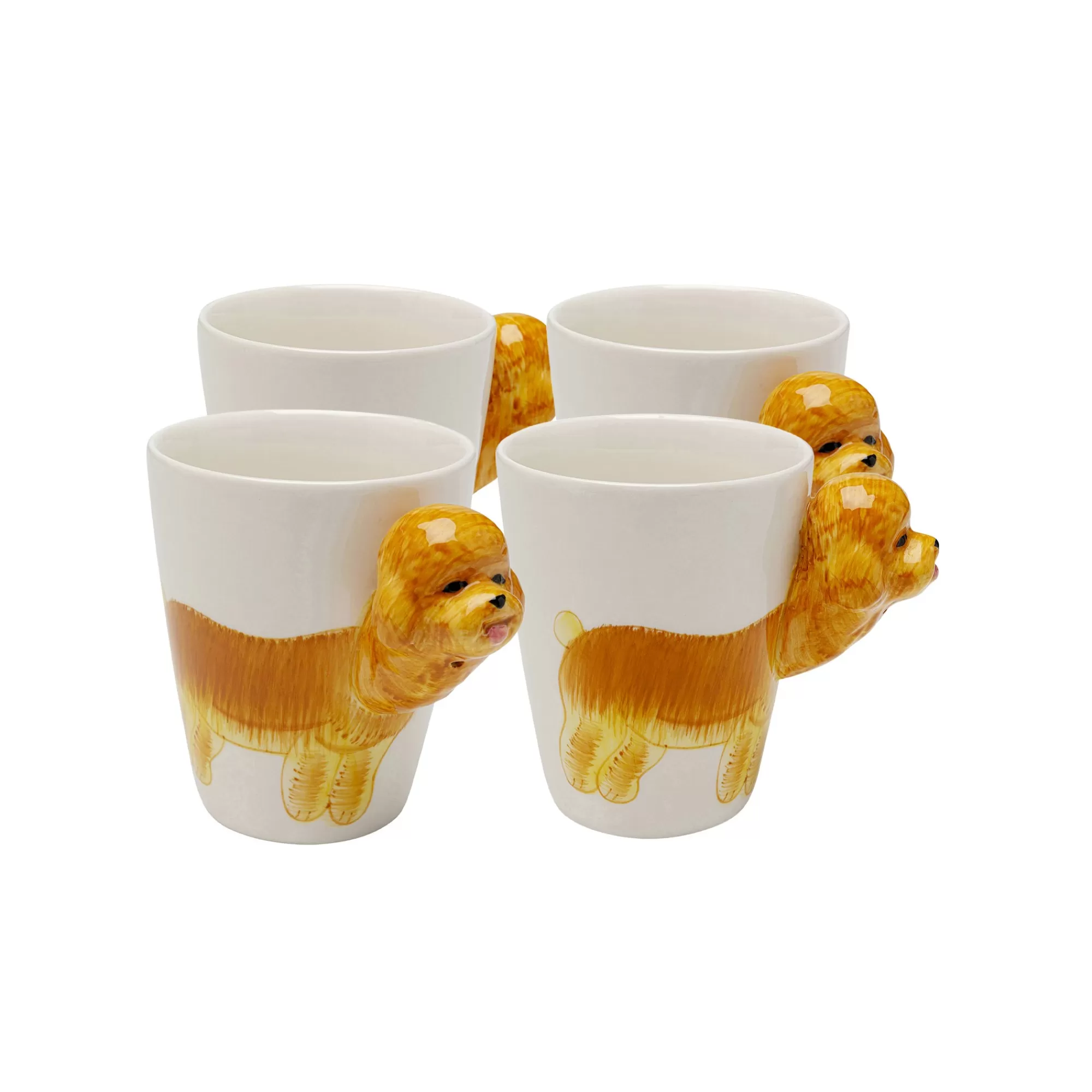 KARE Design Mugs Caniche Set De 4 ^ Vaisselle